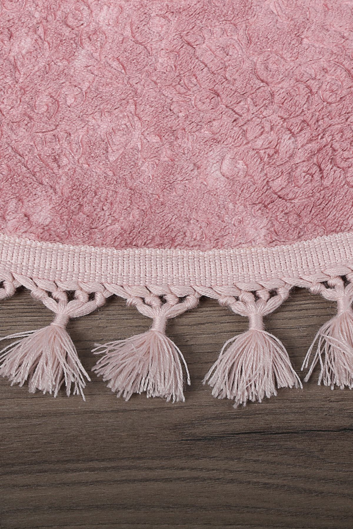 Nova Yuvarlak Ponpon Saçaklı Salon Oda Çocuk Mutfak Koridor Halısı Kaymaz Tabanlı Yumuşak Peluş Yolluk - Pembe