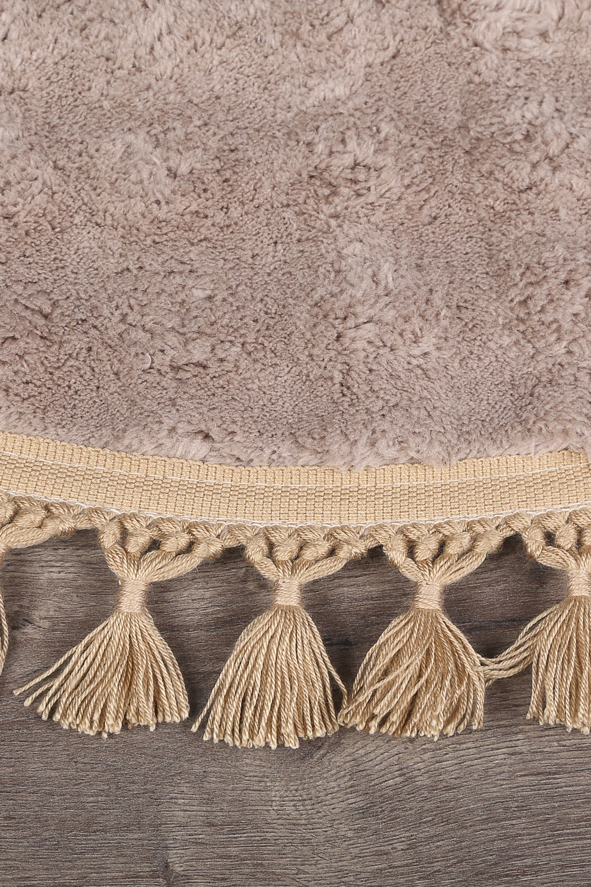 Bubble Yuvarlak Ponpon Saçaklı Salon Oda Çocuk Mutfak Koridor Antre Halısı Yıkanabilir Kaymaz Tabanlı Peluş Halı Yolluk - Kahve