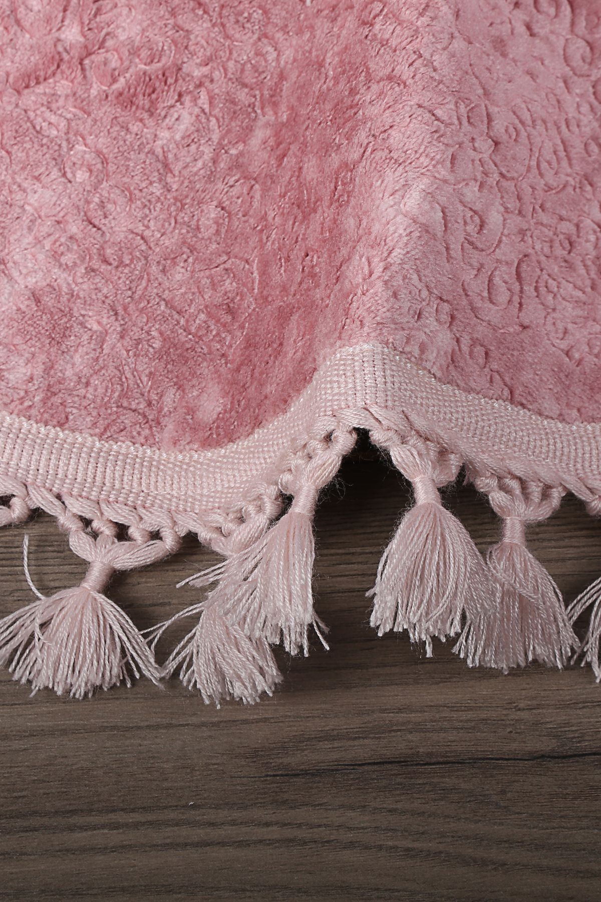 Nova Yuvarlak Ponpon Saçaklı Salon Oda Çocuk Mutfak Koridor Halısı Kaymaz Tabanlı Yumuşak Peluş Yolluk - Pembe