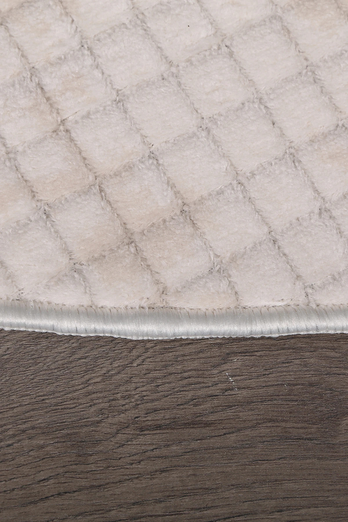 Kare Plus Yuvarlak Salon Oda Çocuk Mutfak Antre Koridor Halısı Kaymaz Tabanlı Makinede Yıkanabilir Peluş Halı Yolluk - Krem