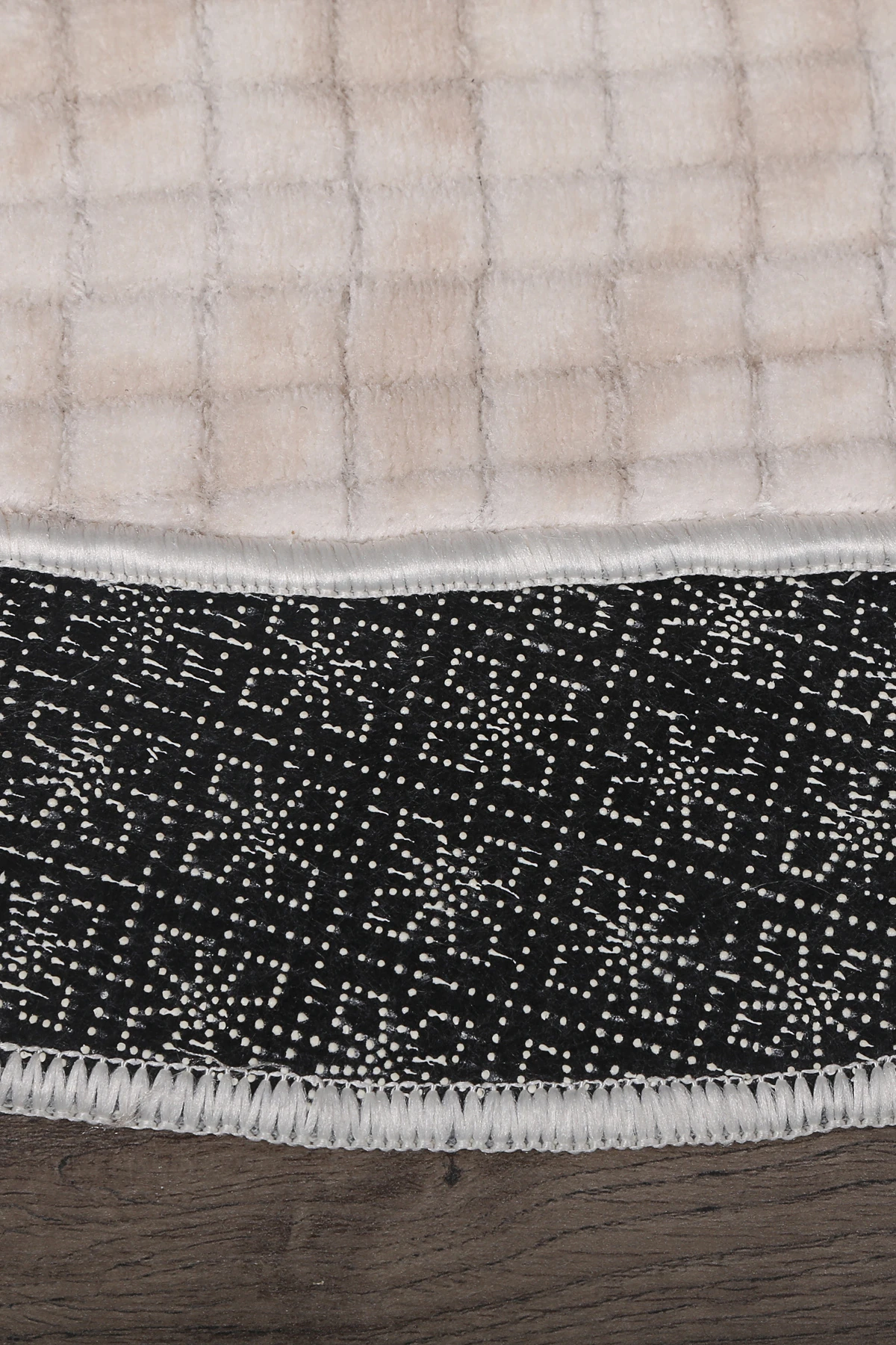 Kare Plus Yuvarlak Salon Oda Çocuk Mutfak Antre Koridor Halısı Kaymaz Tabanlı Makinede Yıkanabilir Peluş Halı Yolluk - Krem