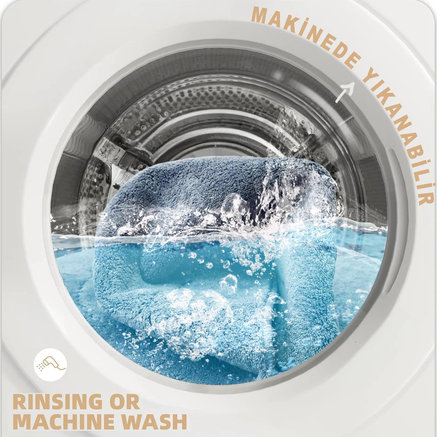 Bonny Home Rixos 2li Banyo Halısı Paspası Seti Kaymaz Tabanlı Klozet Takımı - Gri