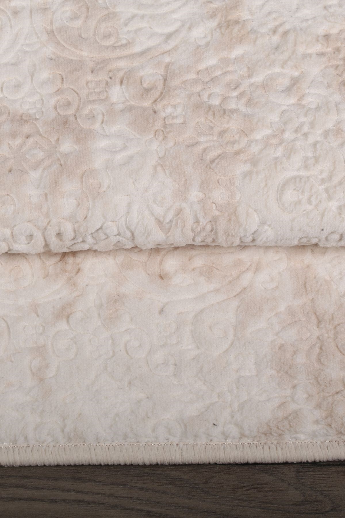 Nova (80x150 + 50x80 cm) Büyük Ebat 2'li Banyo Halısı Paspas Seti Kaymaz Taban Klozet Takımı - Krem