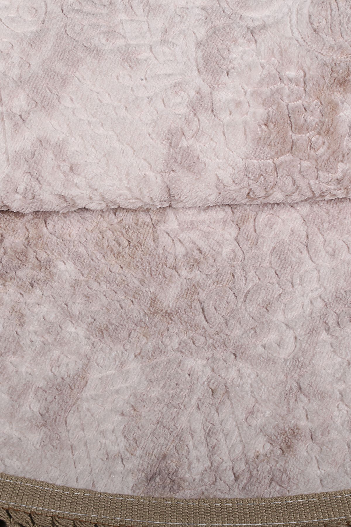 Nova Yuvarlak Ponpon Saçaklı Salon Oda Çocuk Mutfak Koridor Halısı Kaymaz Tabanlı Yumuşak Peluş Yolluk - Vizon