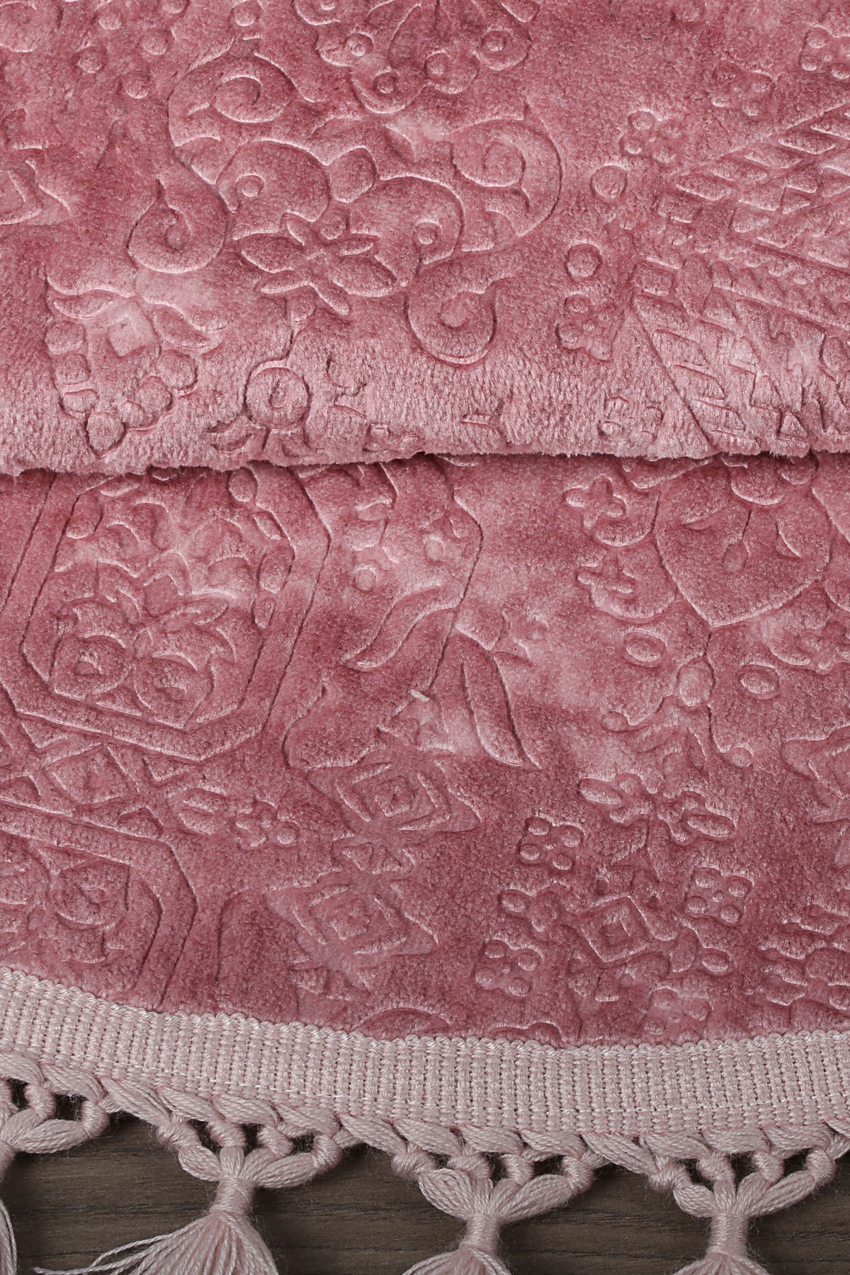 Nova Yuvarlak Ponpon Saçaklı Salon Oda Çocuk Mutfak Koridor Halısı Kaymaz Tabanlı Yumuşak Peluş Yolluk - Pembe