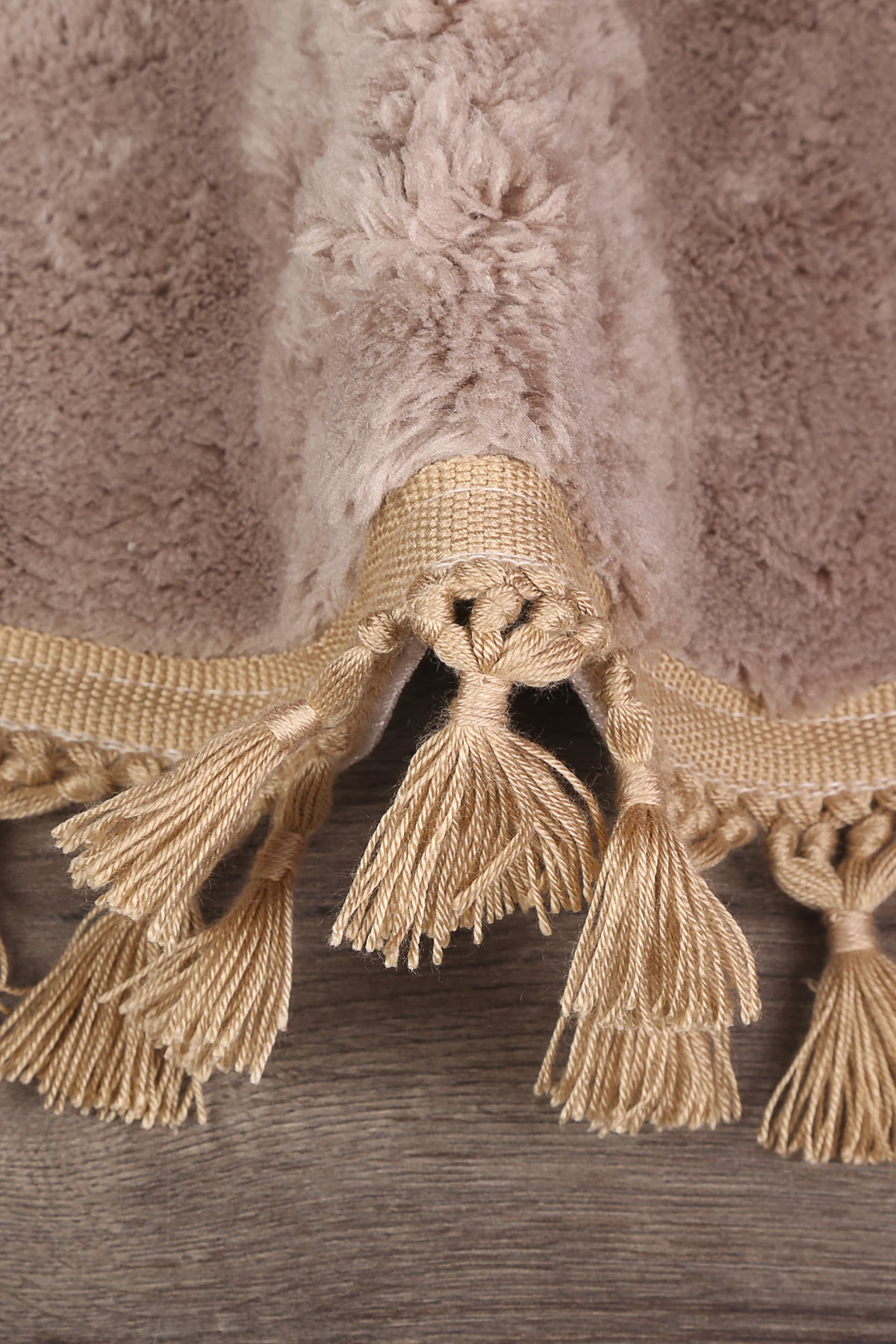 Bubble Yuvarlak Ponpon Saçaklı Salon Oda Çocuk Mutfak Koridor Antre Halısı Yıkanabilir Kaymaz Tabanlı Peluş Halı Yolluk - Kahve