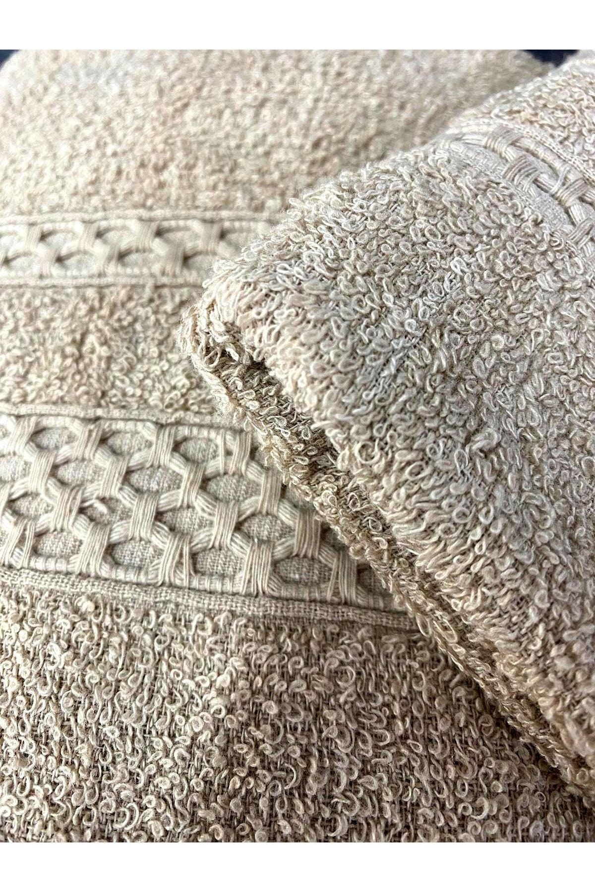 Waffle Saçaklı Pamuklu 2'li Banyo ve El-Yüz Havlu Takımı