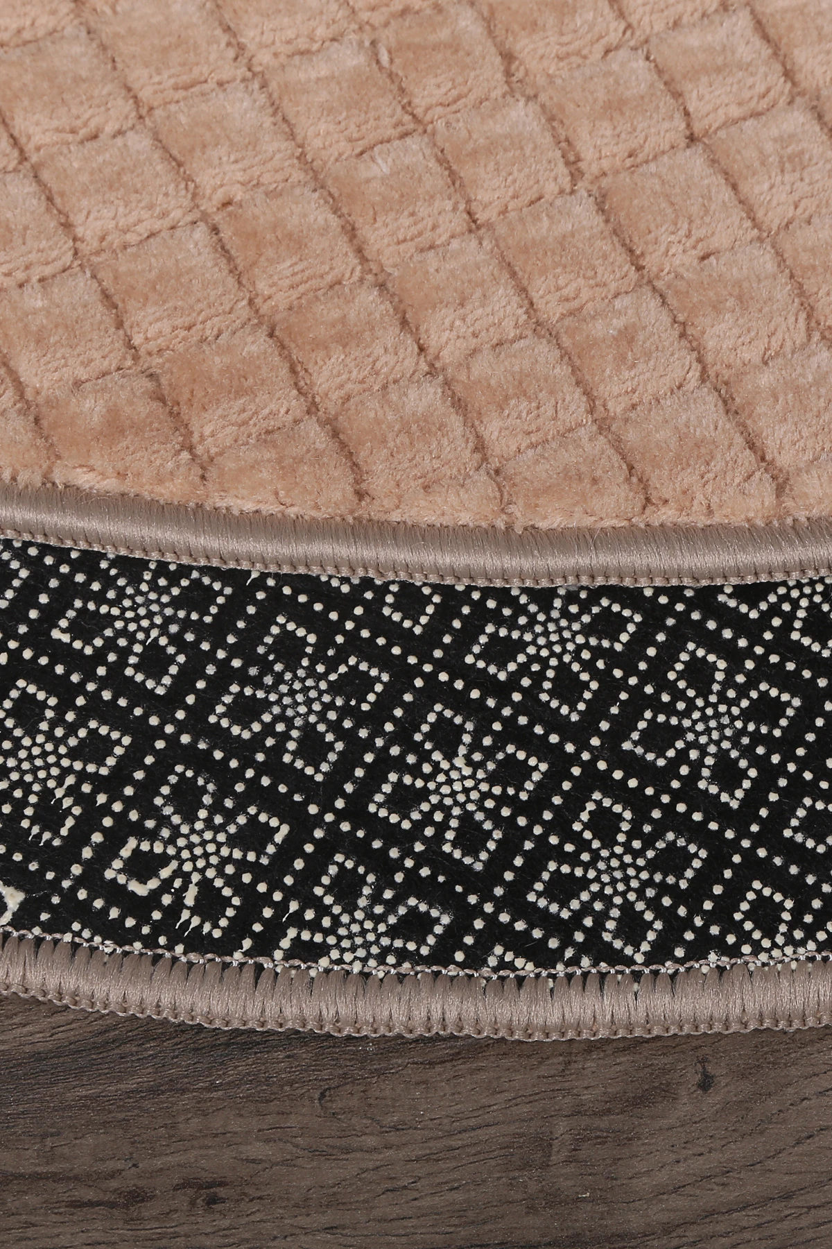 Kare Plus Yuvarlak Salon Oda Çocuk Mutfak Antre Koridor Halısı Kaymaz Tabanlı Makinede Yıkanabilir Peluş Halı Yolluk - Vizon