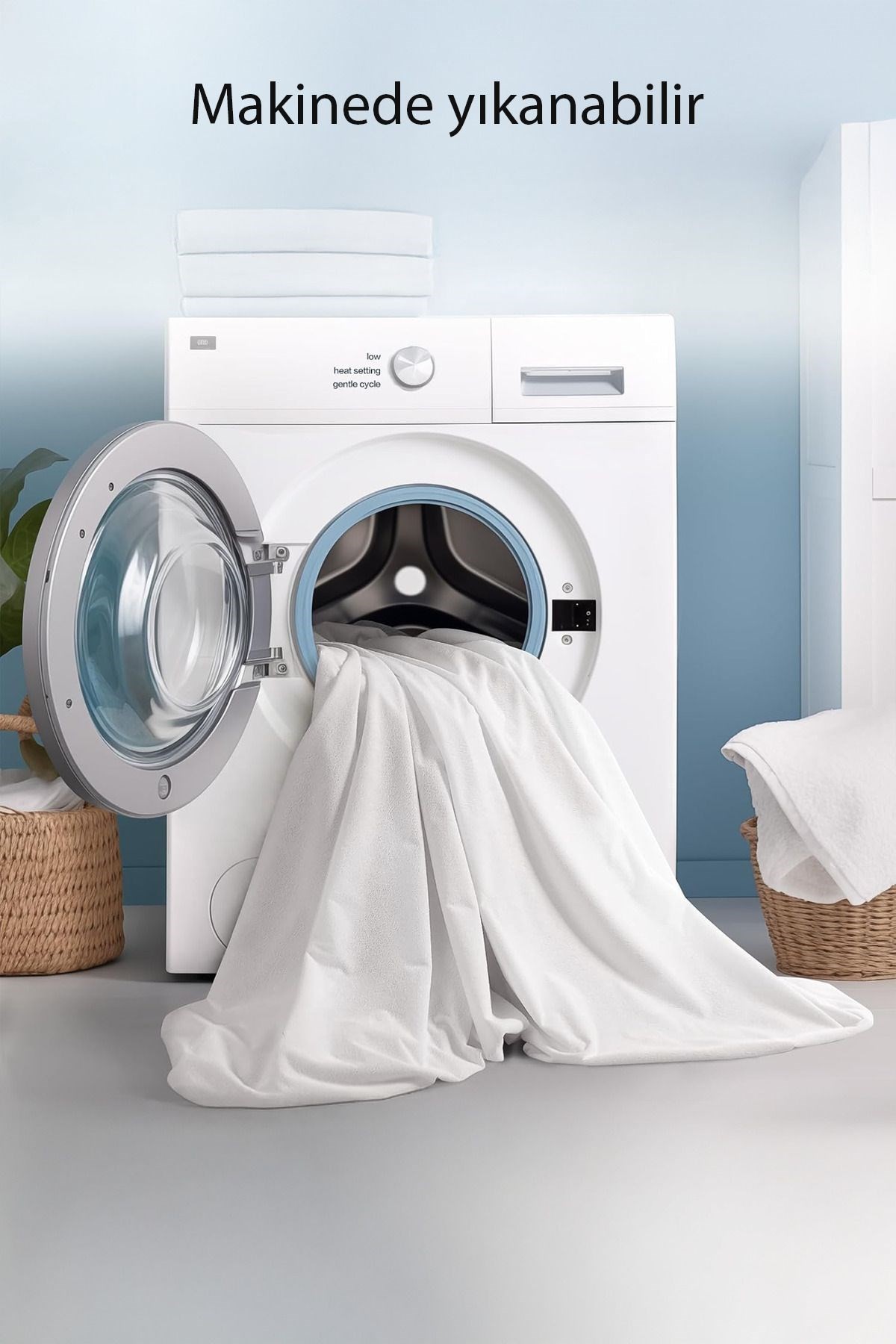 Unicolor Fitted Full Lastikli Sıvı Geçirmez Alez Sessiz Ve Nefes Alabilir Yatak Koruyucu 180 X 200