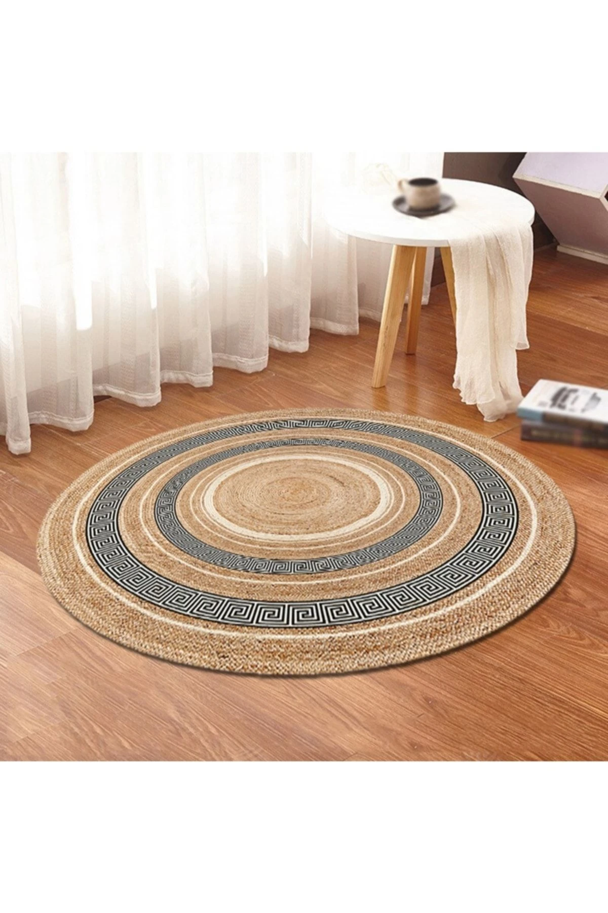 Yuvarlak Jüt Hasır Halı Salon Oda Çocuk Mutfak Antre Koridor Halısı Yolluk KS-1070