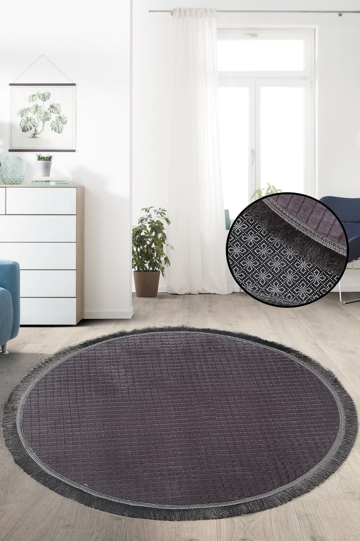 Kare Plus Yuvarlak Spor Saçaklı Salon Oda Çocuk Mutfak Antre Koridor Halısı Kaymaz Yıkanabilir Peluş Halı Yolluk