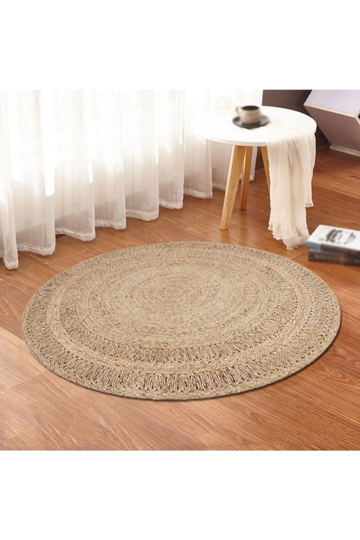 Yuvarlak Jüt Hasır Halı Salon Oda Çocuk Mutfak Antre Koridor Halısı Yolluk KS-1073