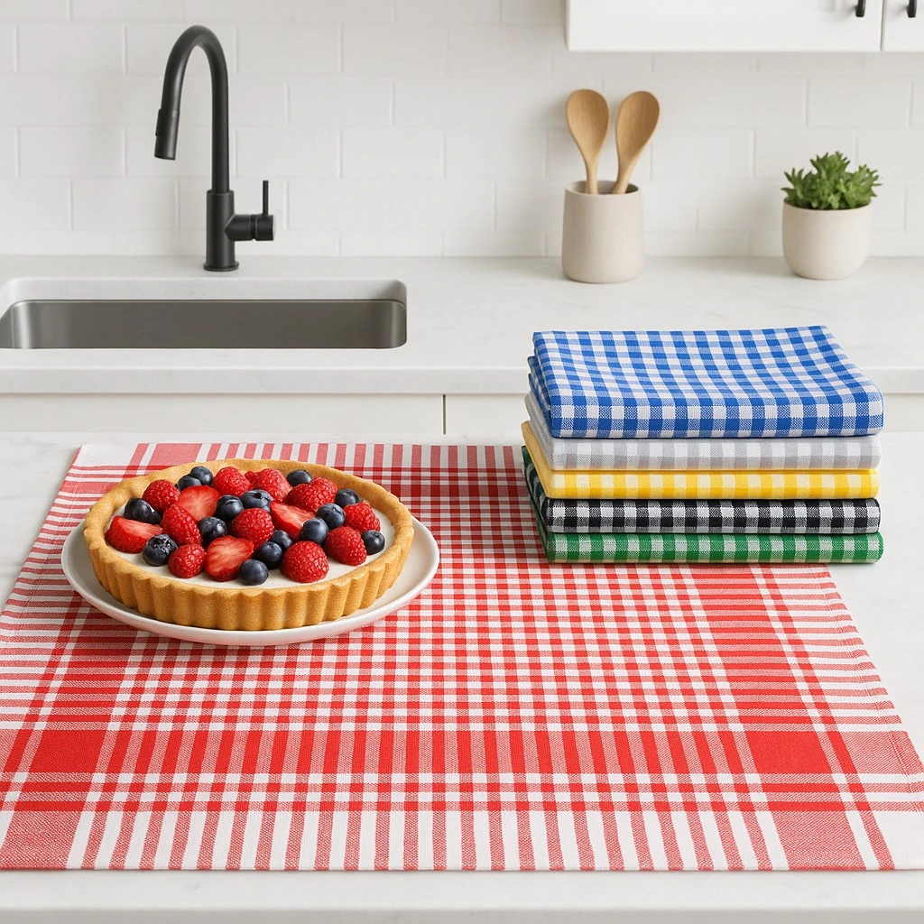 Pöti Kareli 6'lı Kurulama Bezi, Mutfak Havlusu, Servis Peçetesi, Beslenme Örtüsü 45x60 cm