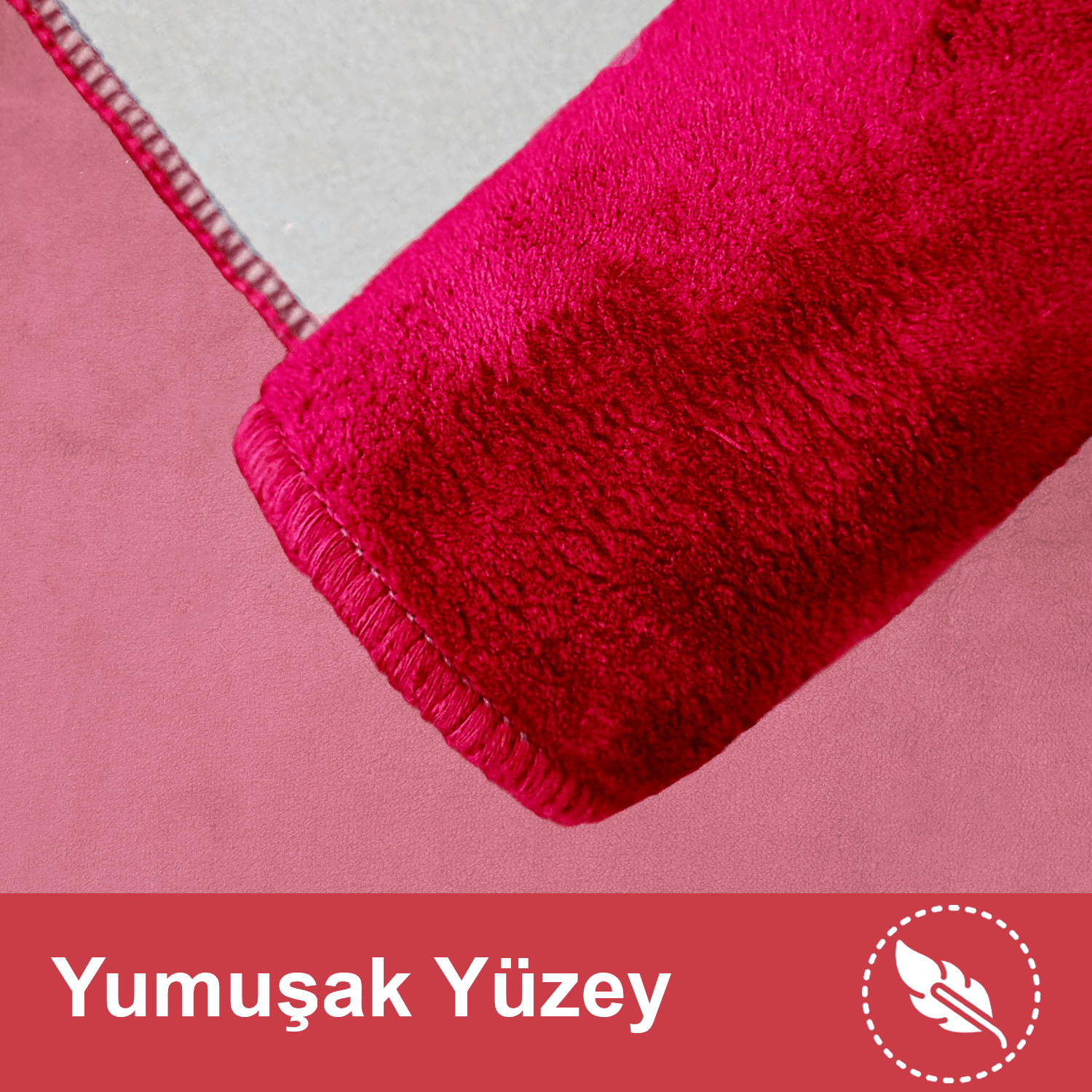 Bonny Home Unicolor Düz 3lü Banyo Paspası Halısı Seti Kaymaz Klozet Takımı - Kırmızı