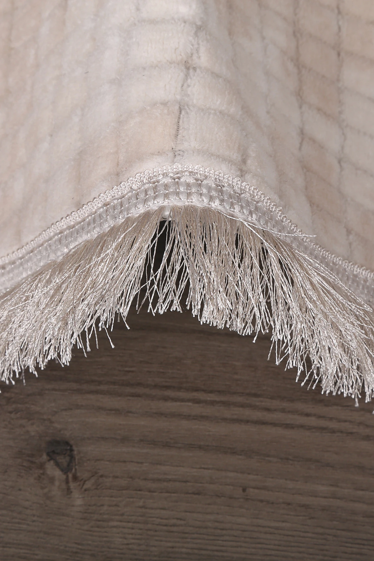 Kare Plus Yuvarlak Spor Saçaklı Salon Oda Çocuk Mutfak Antre Koridor Halısı Kaymaz Yıkanabilir Peluş Halı Yolluk - Krem