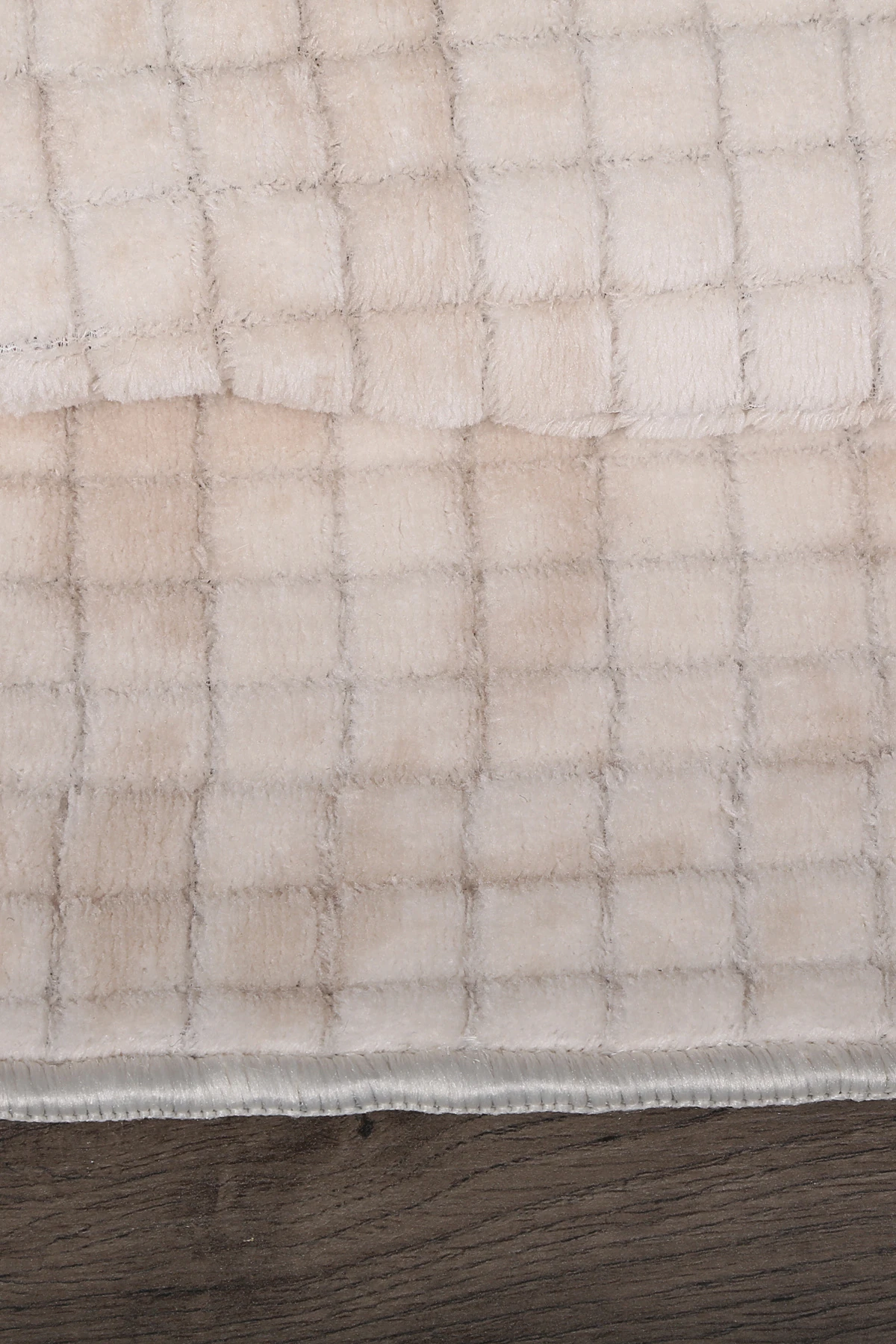 Kare Plus Yuvarlak Salon Oda Çocuk Mutfak Antre Koridor Halısı Kaymaz Tabanlı Makinede Yıkanabilir Peluş Halı Yolluk - Krem