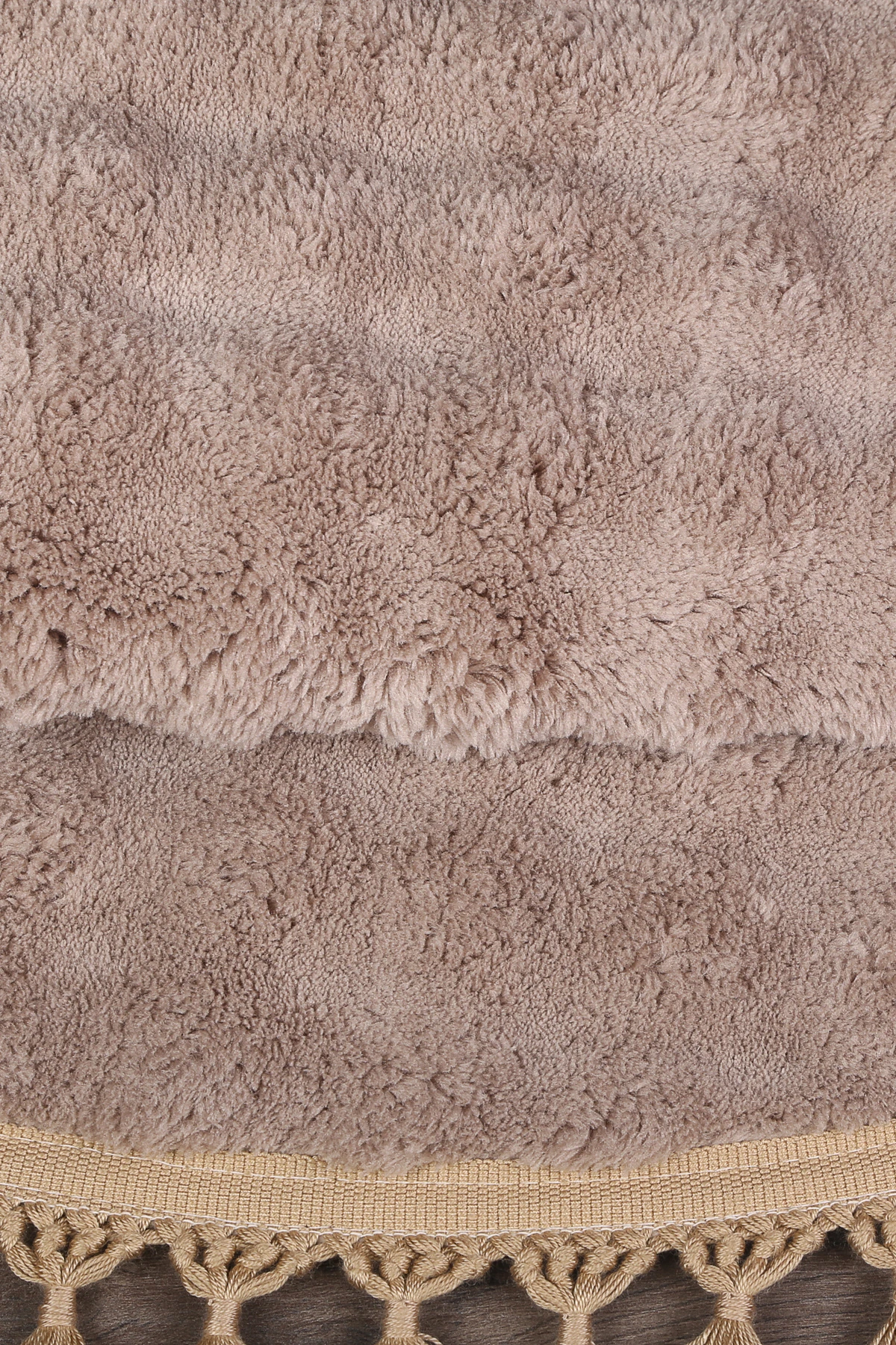 Bubble Yuvarlak Ponpon Saçaklı Salon Oda Çocuk Mutfak Koridor Antre Halısı Yıkanabilir Kaymaz Tabanlı Peluş Halı Yolluk - Kahve