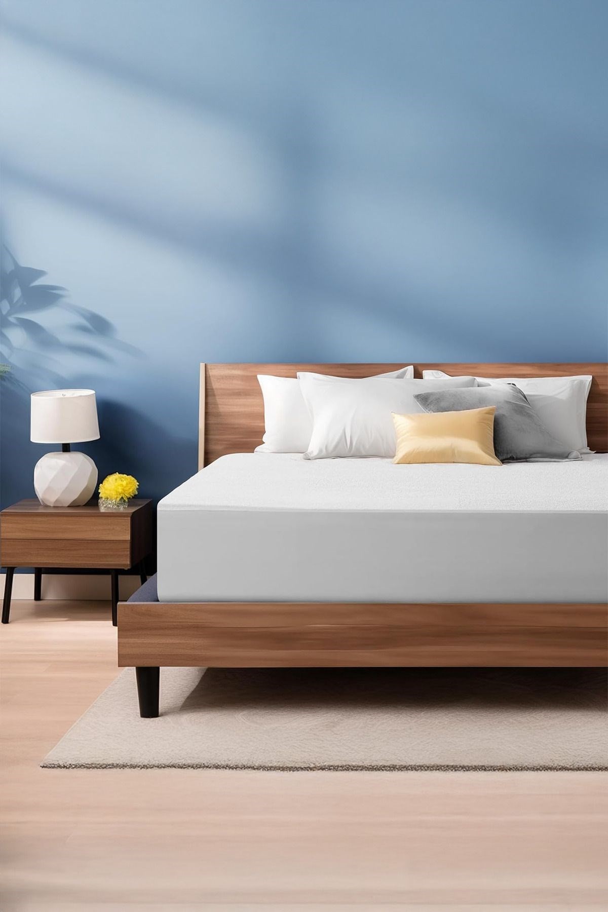 Unicolor Fitted Full Lastikli Sıvı Geçirmez Alez Sessiz Ve Nefes Alabilir Yatak Koruyucu 180 X 200