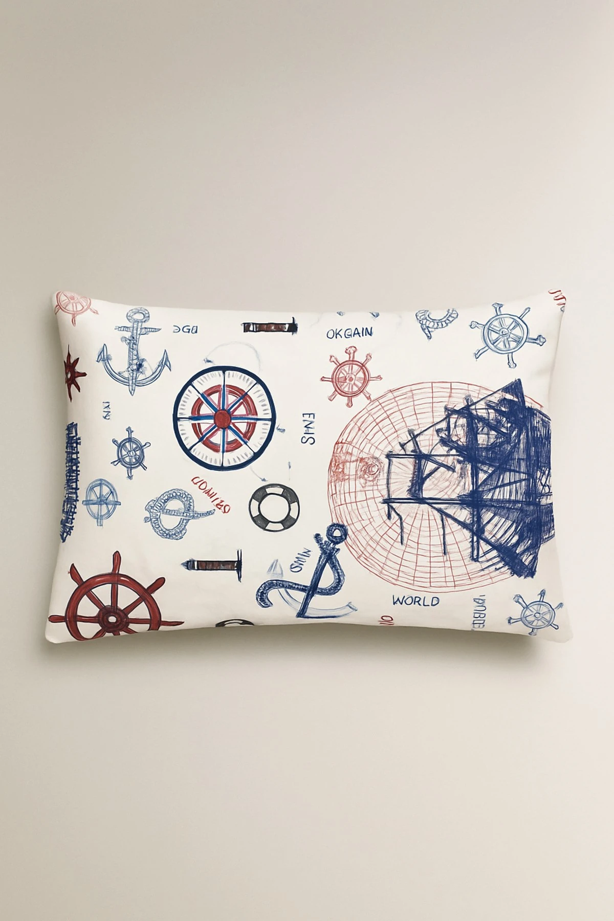 Navira Desenli 2 li Yastık Kılıfı Pamuklu Kumaş Fermuarlı