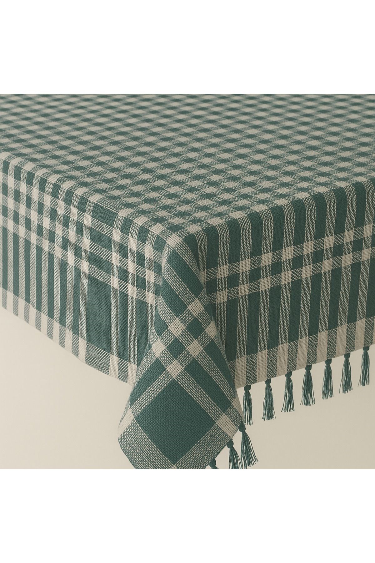 Saçaklı Piti Kareli Masa Örtüsü 150x150 cm – Sofra & Piknik İçin Çok Amaçlı Örtü
