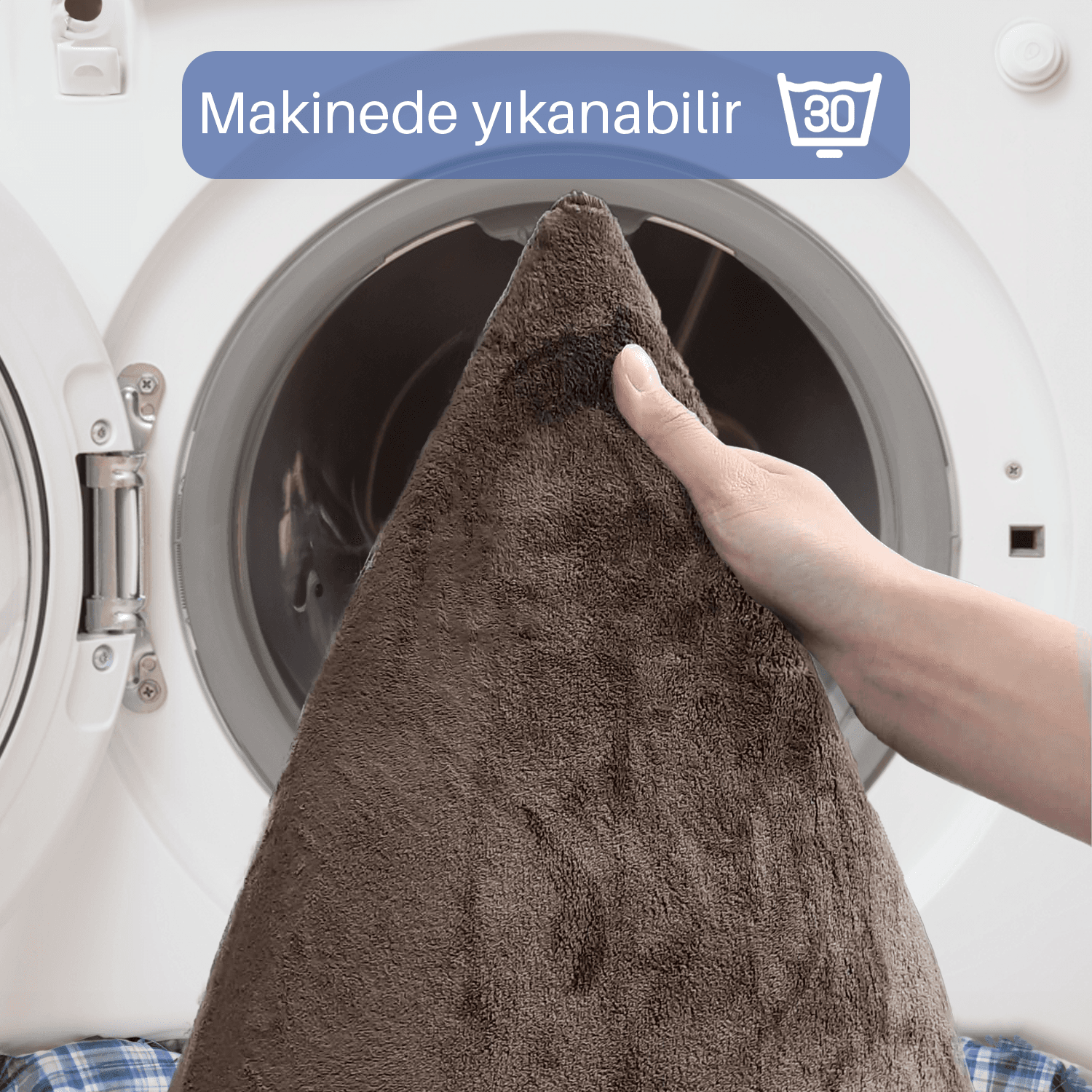 Bonny Home Unicolor Düz 3lü Banyo Paspası Halısı Seti Kaymaz Klozet Takımı - Kahve