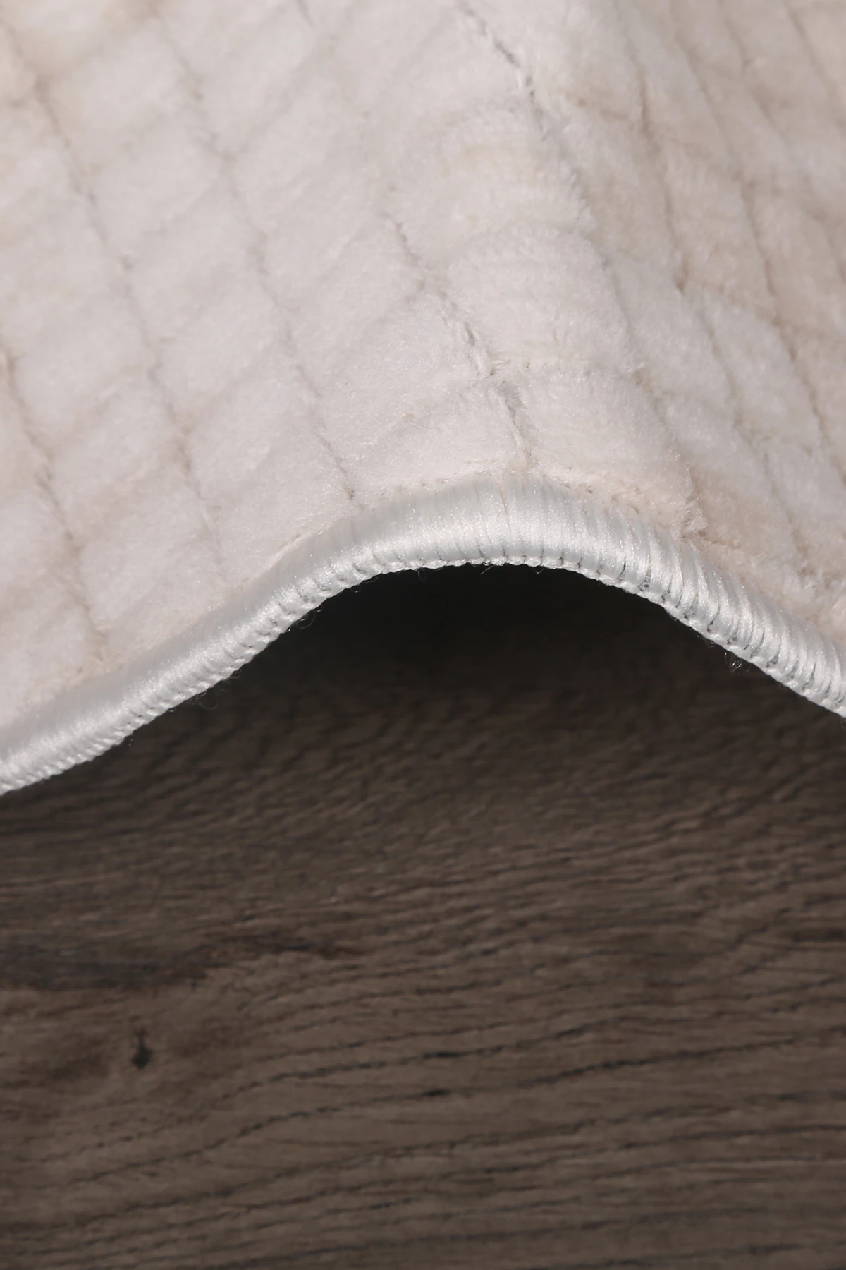 Kare Plus Yuvarlak Salon Oda Çocuk Mutfak Antre Koridor Halısı Kaymaz Tabanlı Makinede Yıkanabilir Peluş Halı Yolluk - Krem