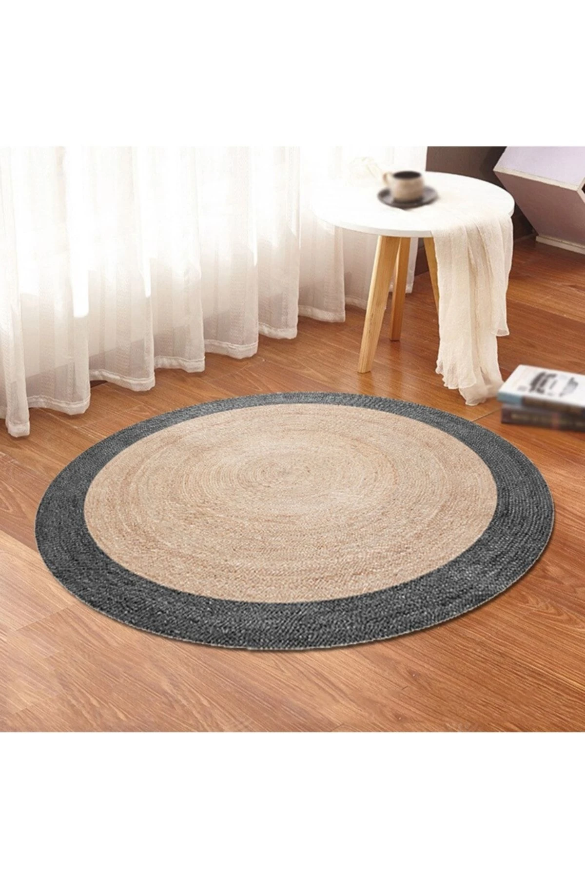 Yuvarlak Jüt Hasır Halı Salon Oda Çocuk Mutfak Antre Koridor Halısı Yolluk KS-1086