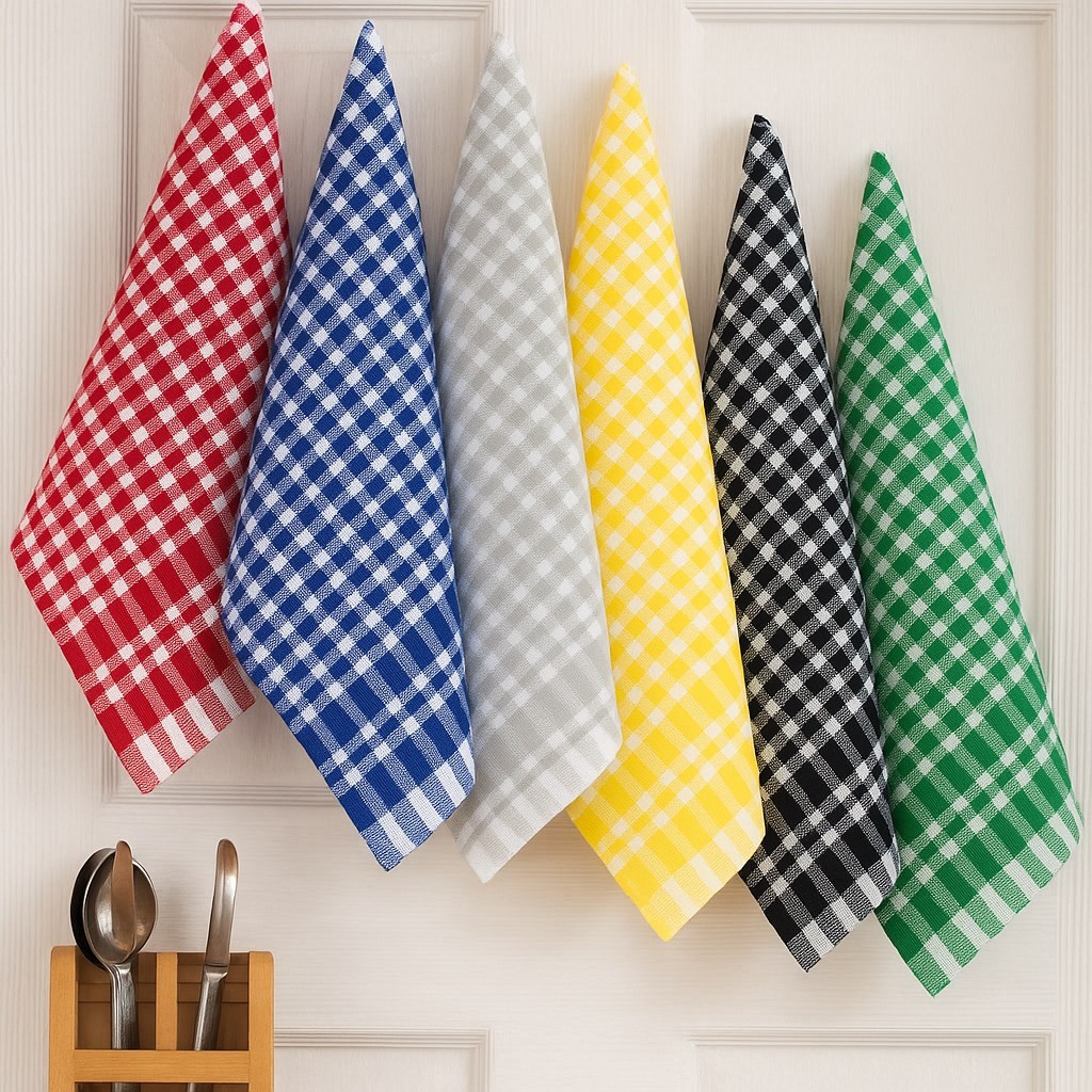 Pöti Kareli 6'lı Kurulama Bezi, Mutfak Havlusu, Servis Peçetesi, Beslenme Örtüsü 45x60 cm