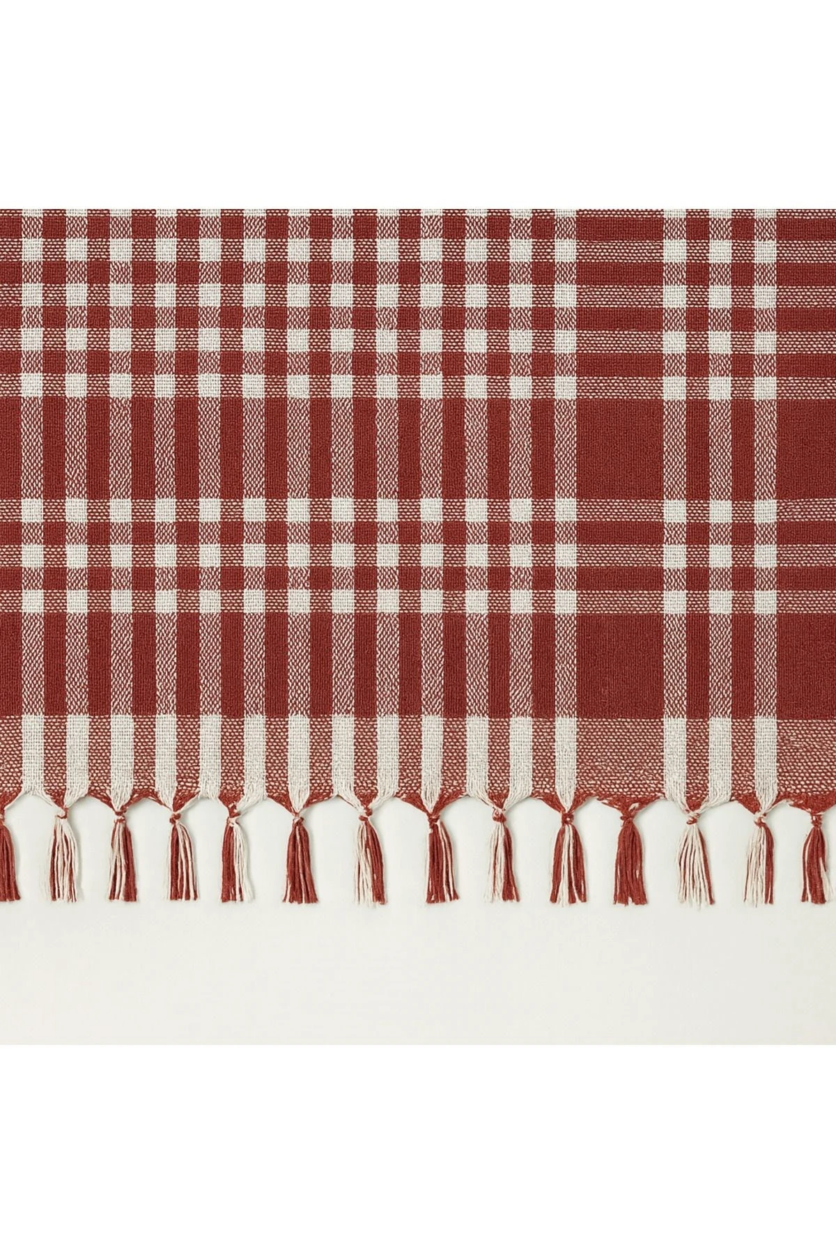 Saçaklı Piti Kareli Masa Örtüsü 150x150 cm – Sofra & Piknik İçin Çok Amaçlı Örtü