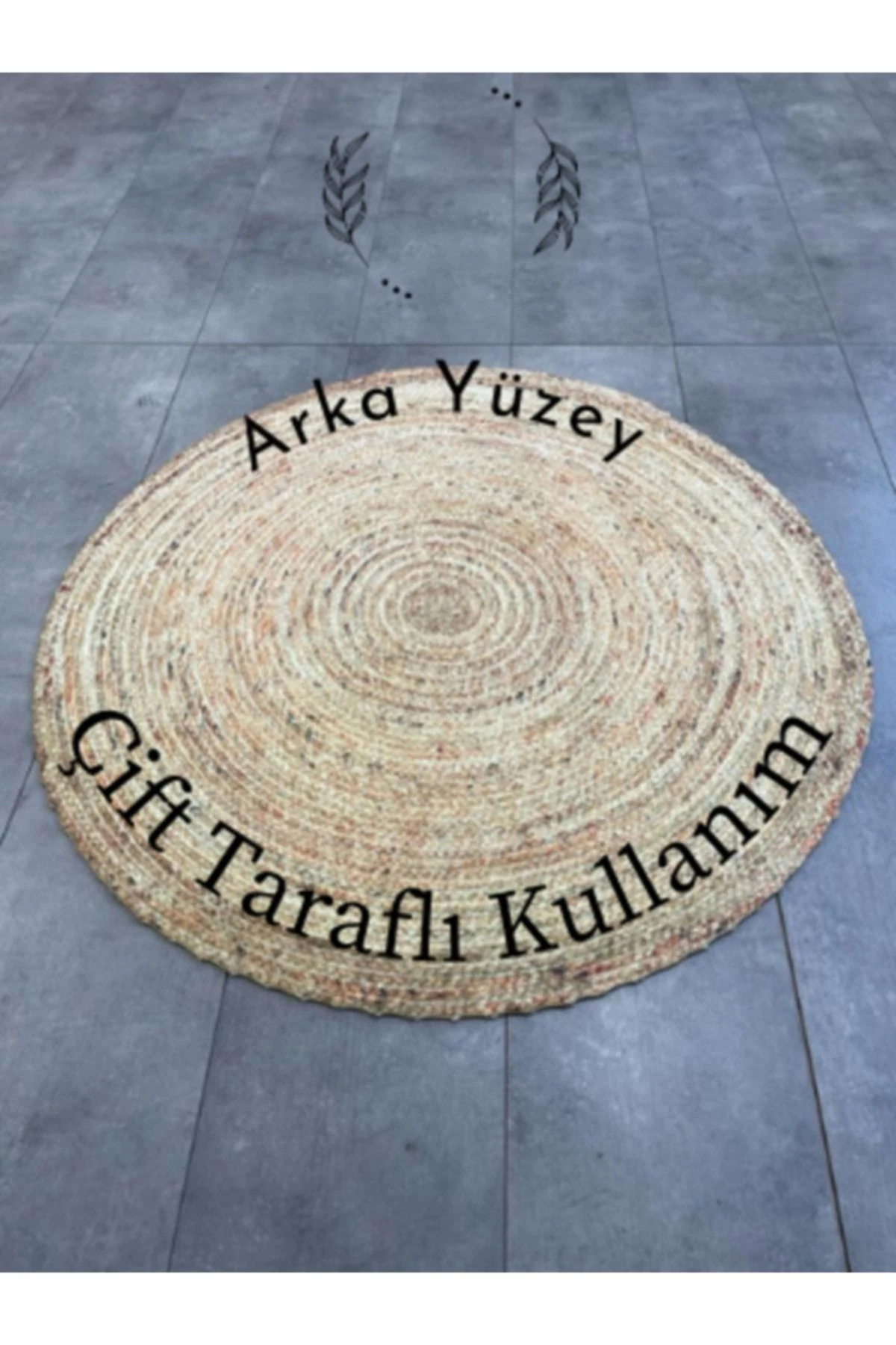 Yuvarlak Jüt Hasır Halı Salon Oda Çocuk Mutfak Antre Koridor Halısı Yolluk KS-1089