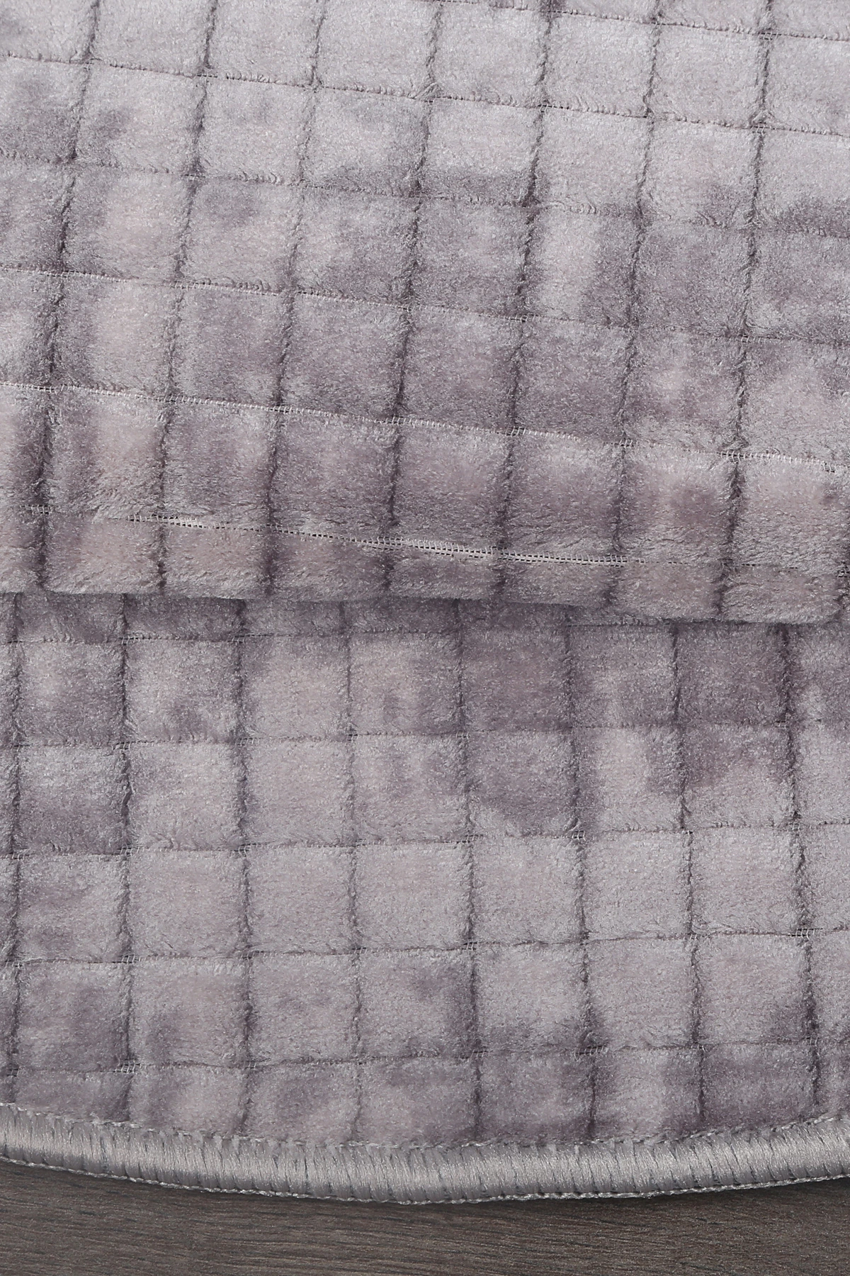 Kare Plus Yuvarlak Salon Oda Çocuk Mutfak Antre Koridor Halısı Kaymaz Tabanlı Makinede Yıkanabilir Peluş Halı Yolluk - Gri