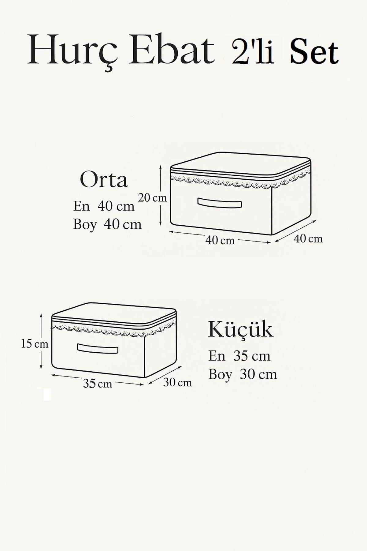 Laura 2'li (40x40/30x35) Kadife Gold Nakışlı Hurç Seti Çeyizlik Nişan Düğün Gelin Damat Bohçası