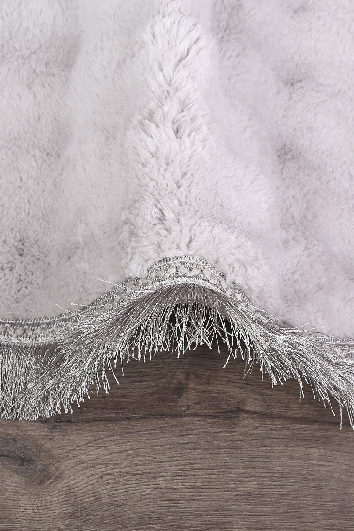 Bubble Yuvarlak Spor Saçaklı Salon Oda Çocuk Mutfak Koridor Antre Halısı Makinede Yıkanabilir Kaymaz Tabanlı Yumuşak Peluş Halı  Yolluk - Gri