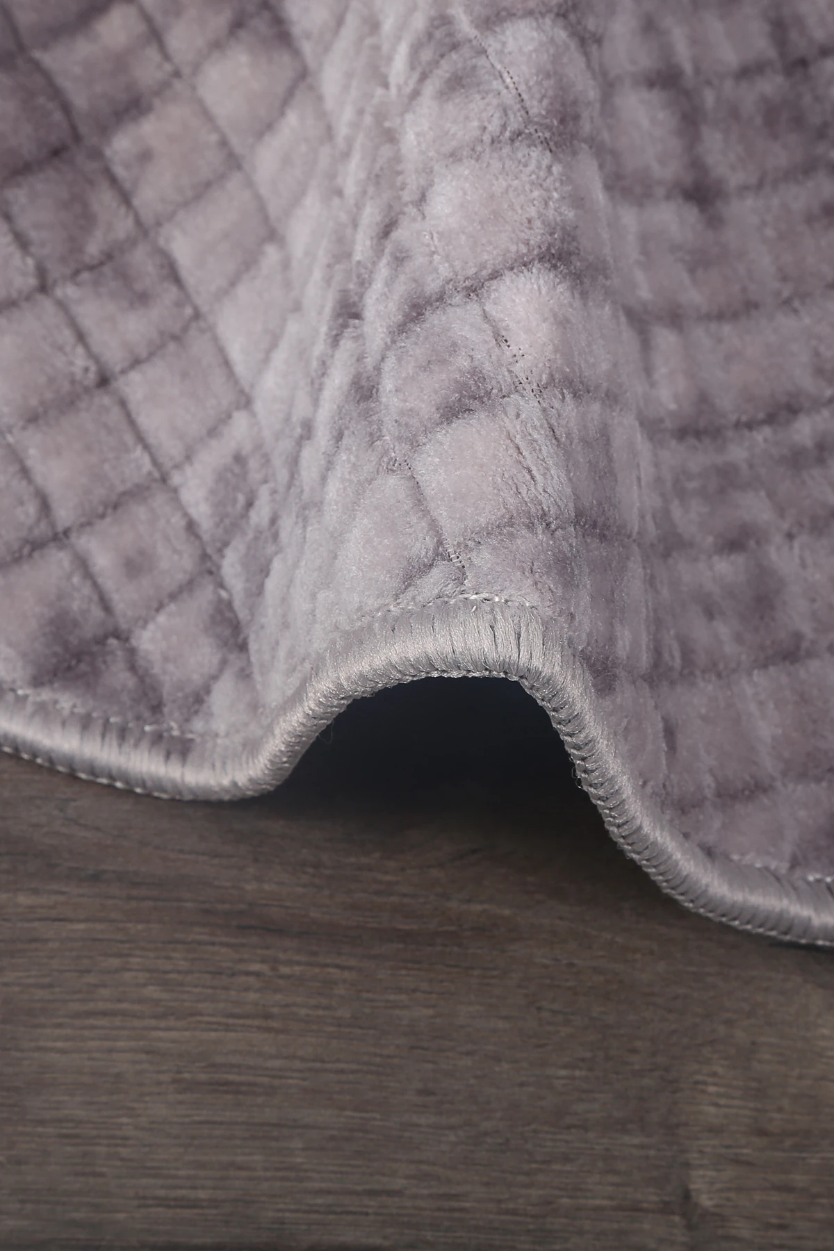 Kare Plus Yuvarlak Salon Oda Çocuk Mutfak Antre Koridor Halısı Kaymaz Tabanlı Makinede Yıkanabilir Peluş Halı Yolluk - Gri