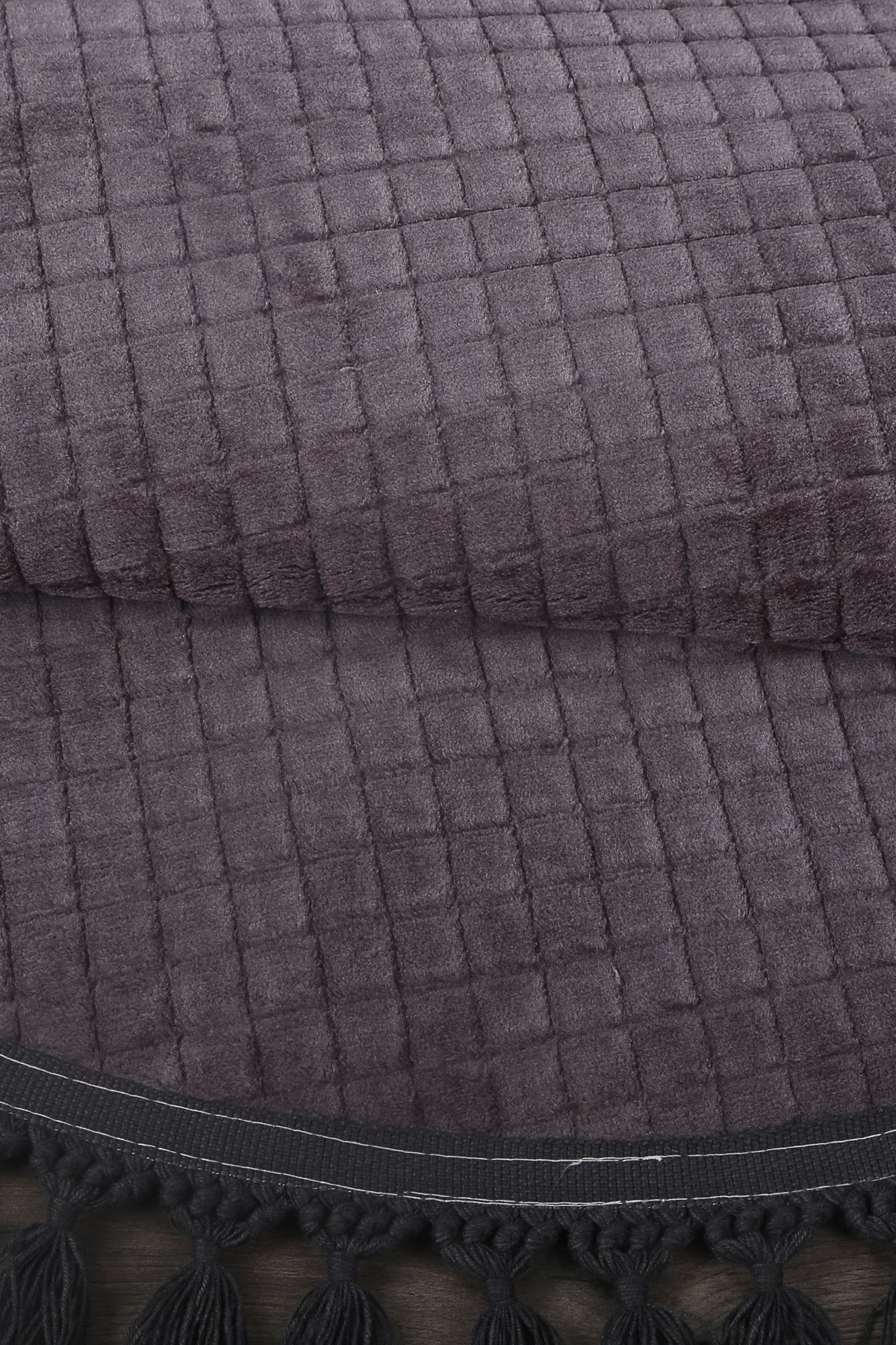 Kare Plus Yuvarlak Ponpon Saçaklı Salon Oda Çocuk Mutfak Antre Koridor Halısı Kaymaz Tabanlı Yıkanabilir Peluş Halı Yolluk