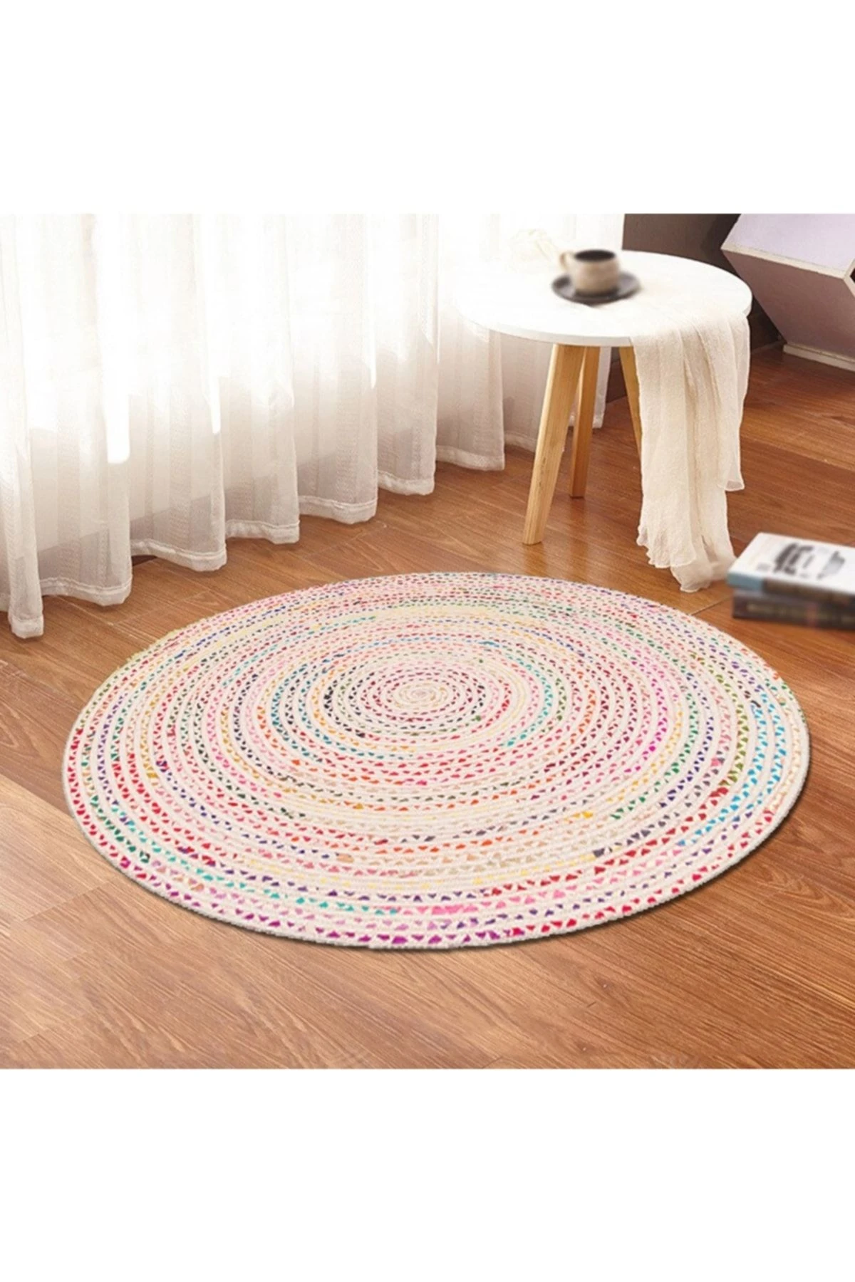 Yuvarlak Jüt Hasır Halı Salon Oda Çocuk Mutfak Antre Koridor Halısı Yolluk KS-1087