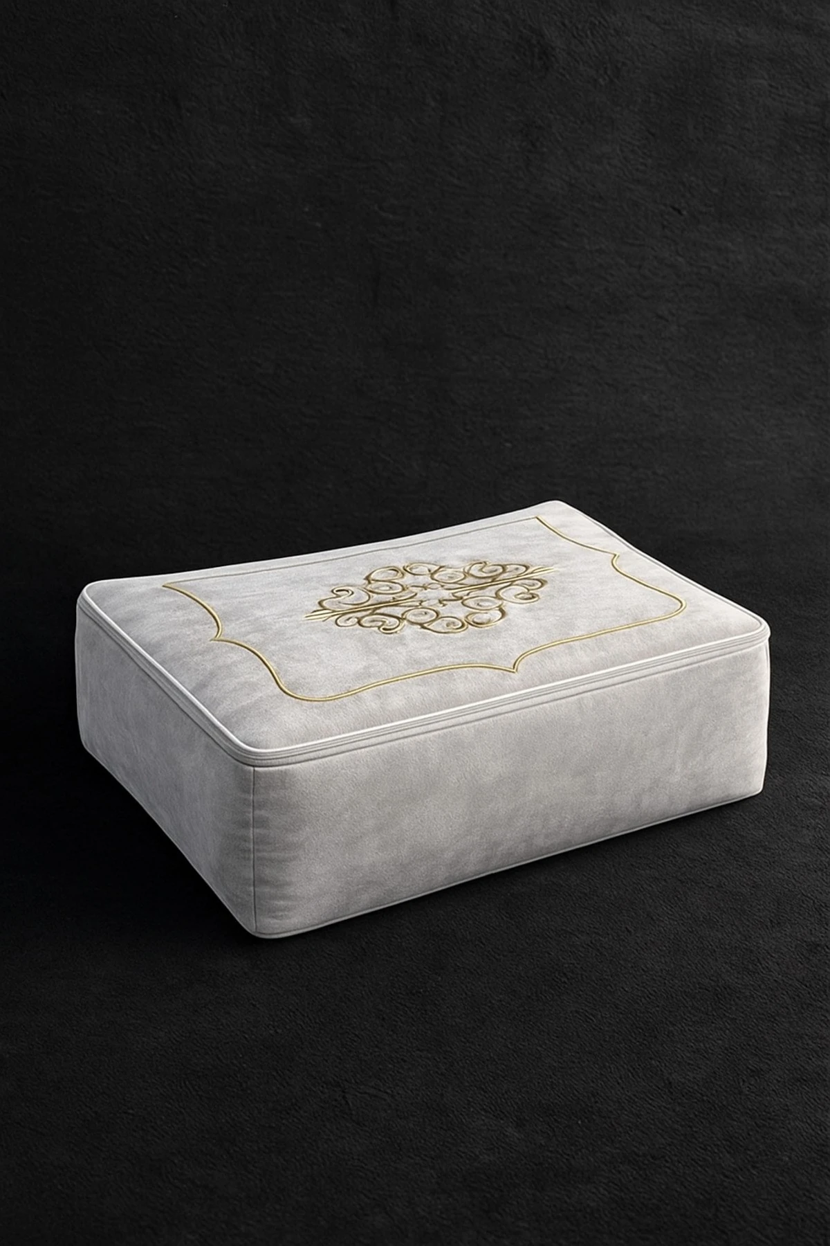 Laura Kadife Gold Nakışlı Hurç Büyük Boy (60x40x20 cm) Söz Çeyizlik Nişan Düğün Gelin Bohçası