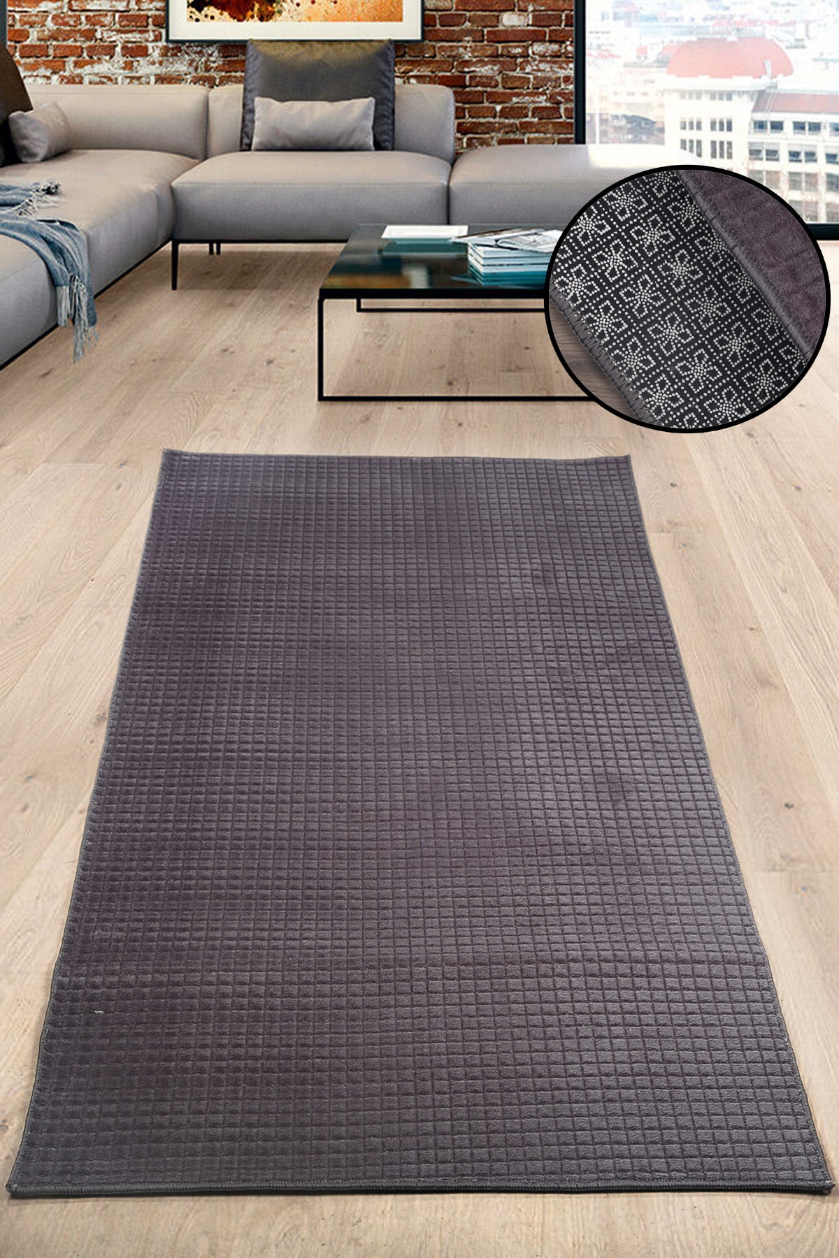 Kare Plus Salon Oda Çocuk Mutfak Koridor Halısı Kaymaz Taban Makinede Yıkanabilir Kesme Yolluk Peluş Halı