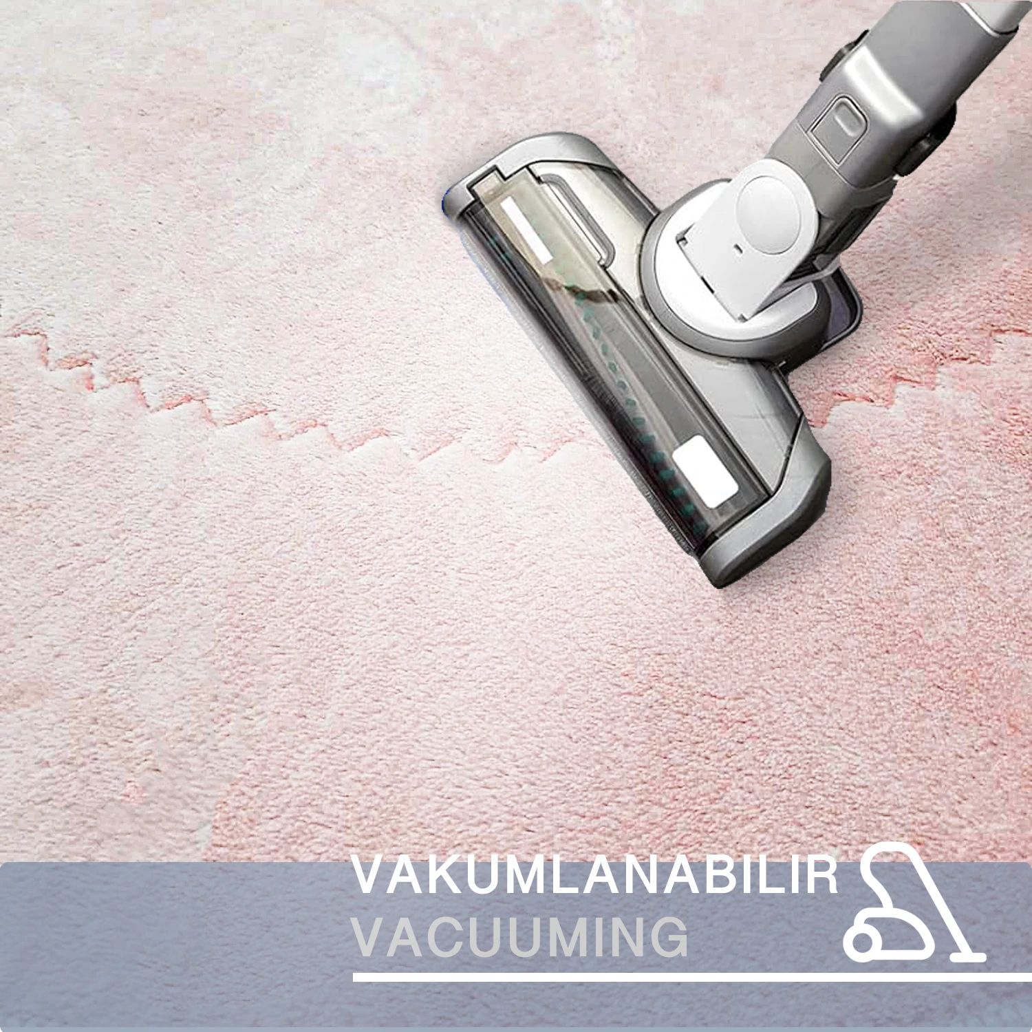 Bonny Home Rixos 2li Banyo Halısı Paspası Seti Kaymaz Tabanlı Klozet Takımı - Pudra