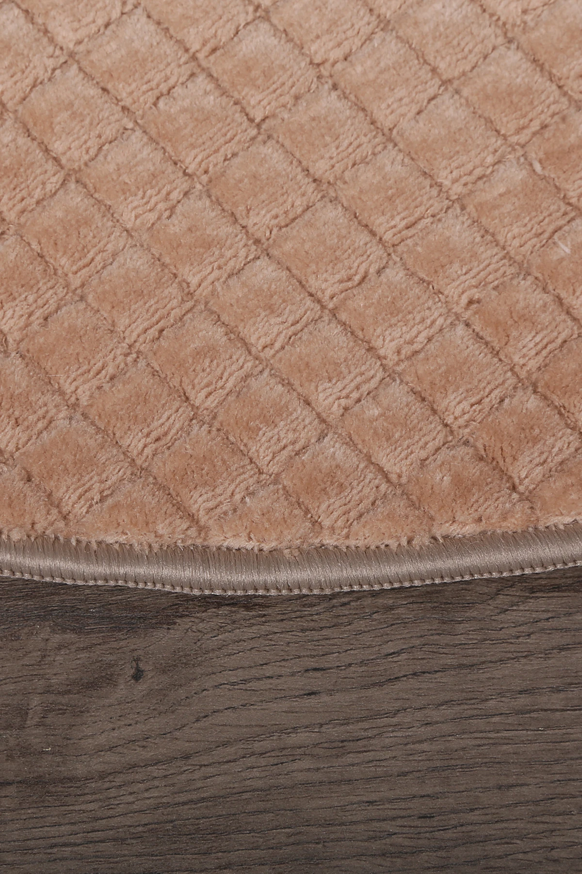 Kare Plus Yuvarlak Salon Oda Çocuk Mutfak Antre Koridor Halısı Kaymaz Tabanlı Makinede Yıkanabilir Peluş Halı Yolluk - Vizon