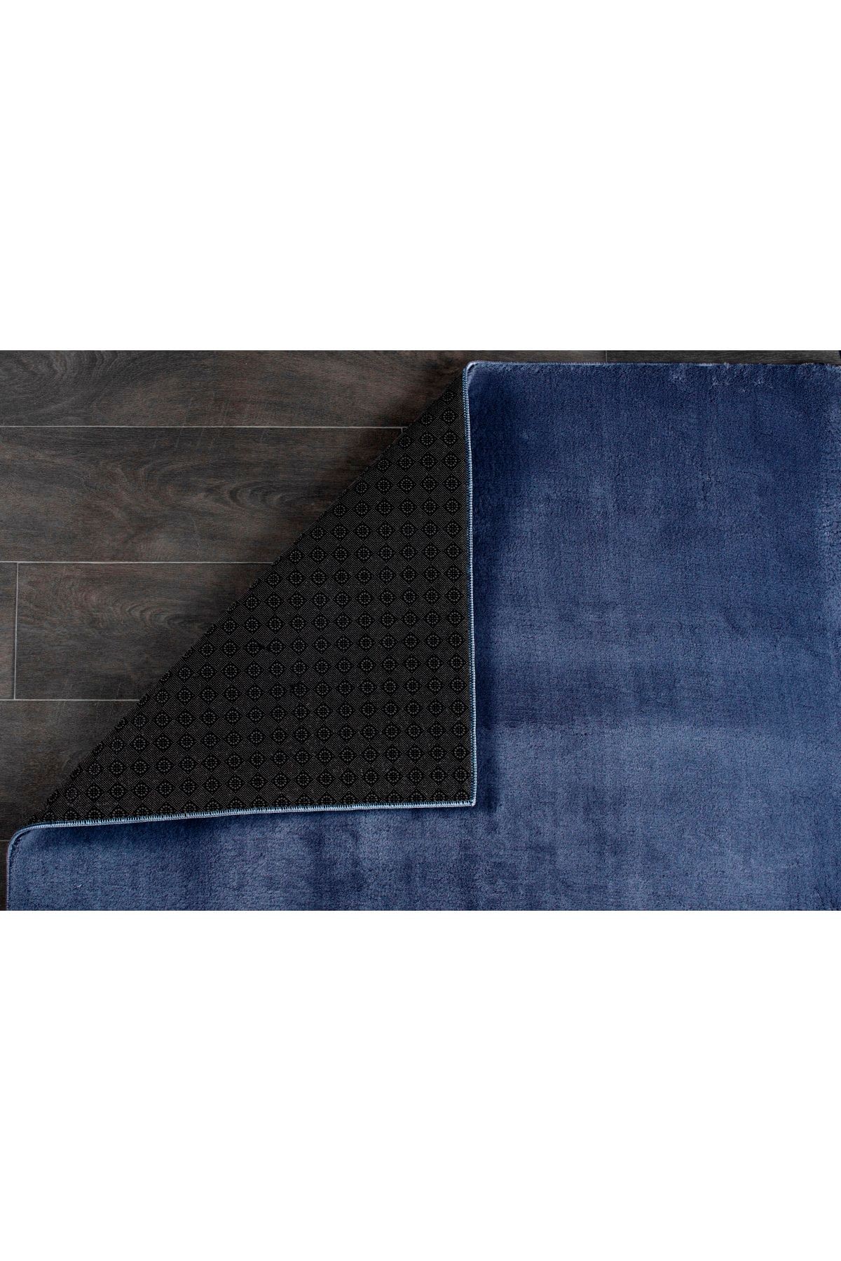Relax Kaymaz Tabanlı Salon Oda Çocuk Mutfak Koridor Halısı Makinede Yıkanabilir Yumuşak Kesme  Yolluk - Lacivert