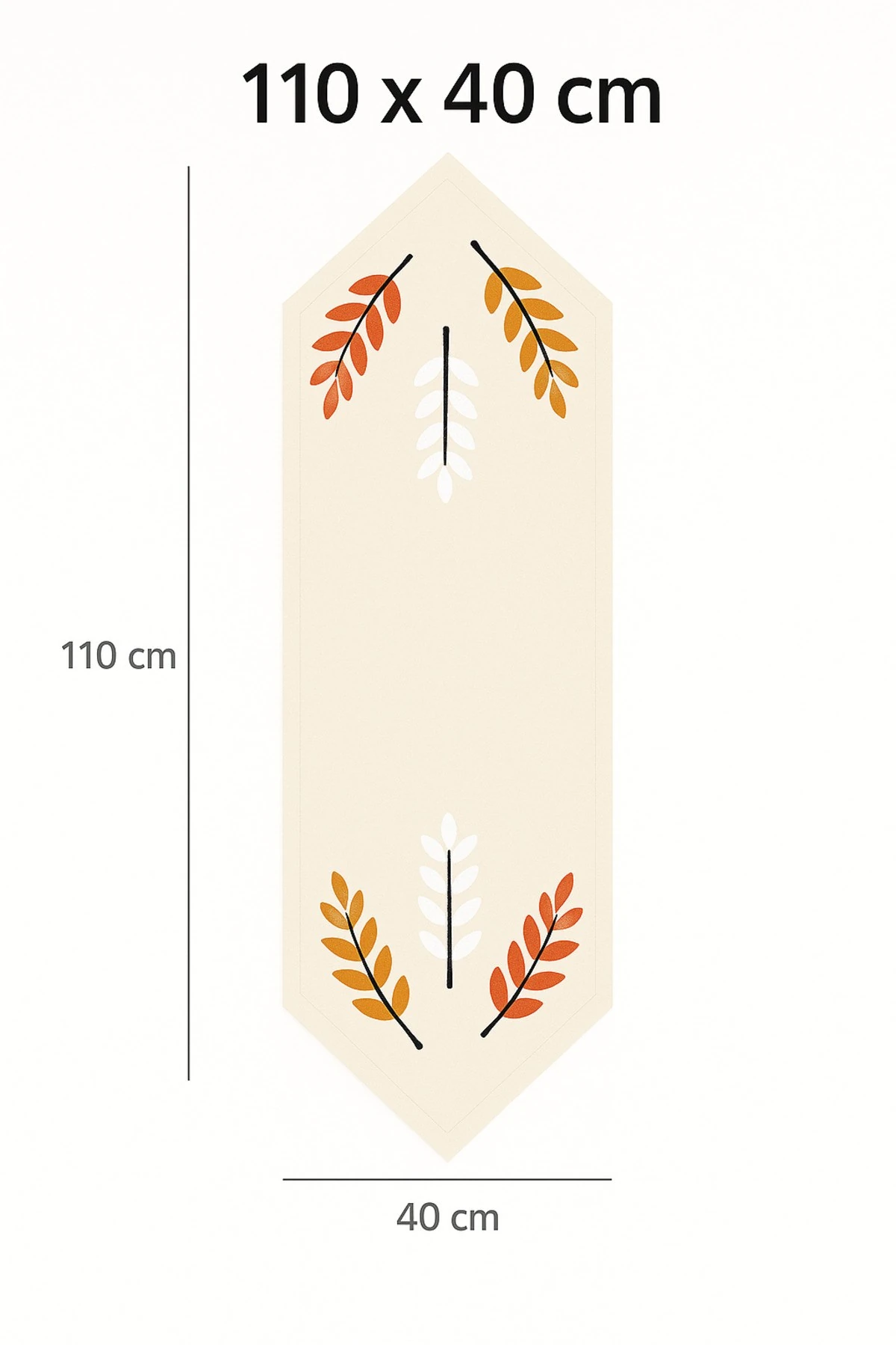 Velga Keten Nakış İşlemeli Üçgen Bitişli Yıkanabilir Mutfak Salon Sehpa Yemek Masa Örtüsü Runner