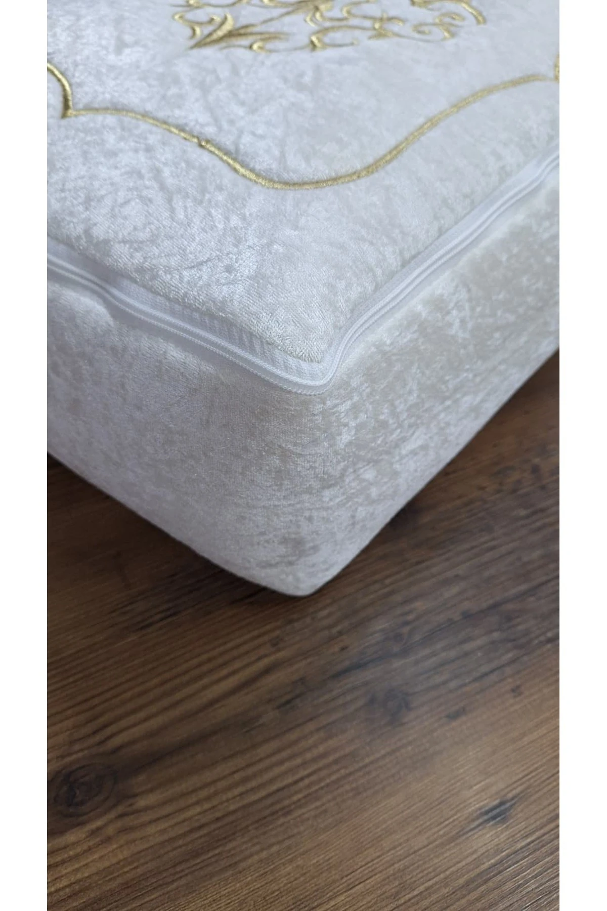 Laura Kadife Gold Nakışlı Hurç Büyük Boy (60x40x20 cm) Söz Çeyizlik Nişan Düğün Gelin Bohçası