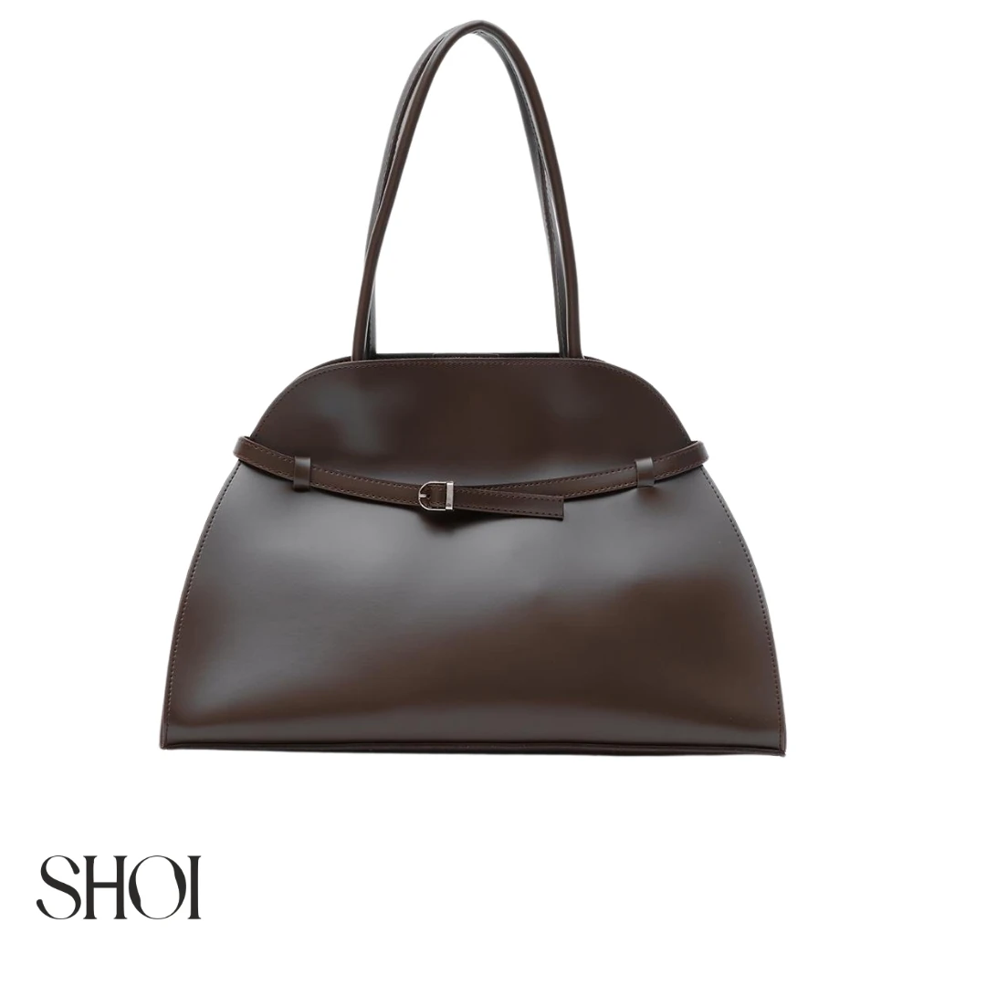 Luna Kemer Detaylı Kahve Omuz Çantası