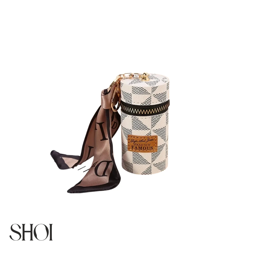 Kenza Beyaz Desenli Çanta Charmı 