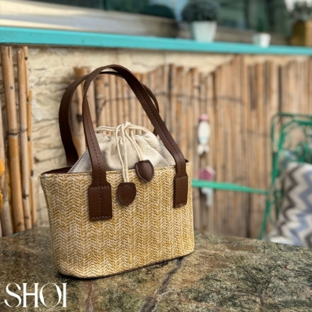 Luvi Bag Kahverengi Hasır Çanta