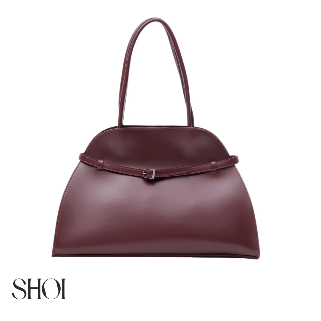 Luna Kemer Detaylı Bordo Omuz Çantası 