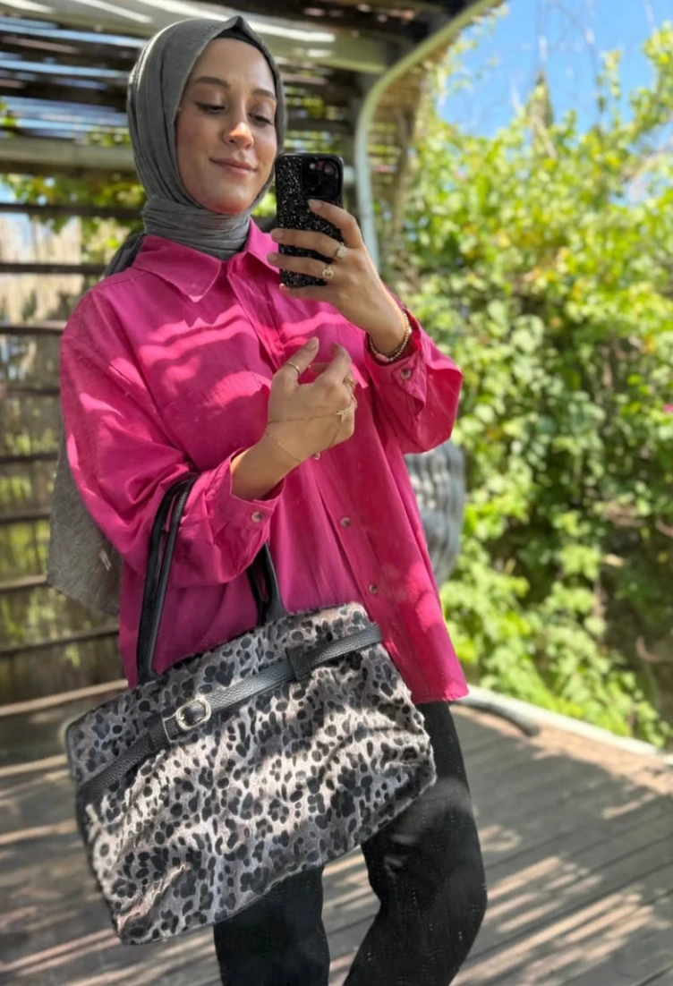 Mona Leopar Omuz Çantası