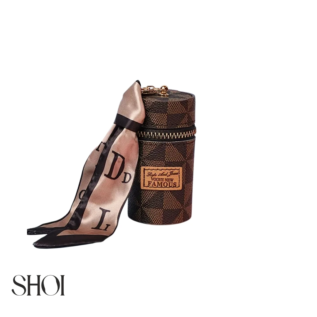 Kenza Kahve Desenli Çanta Charmı 