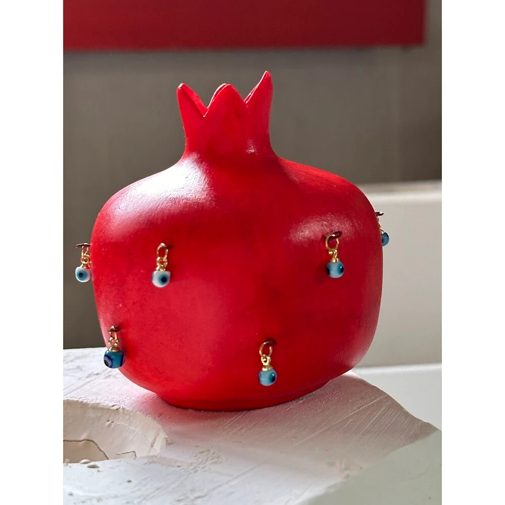 777 Şans ve bereket narı el yapımı porselen dekoratif nar